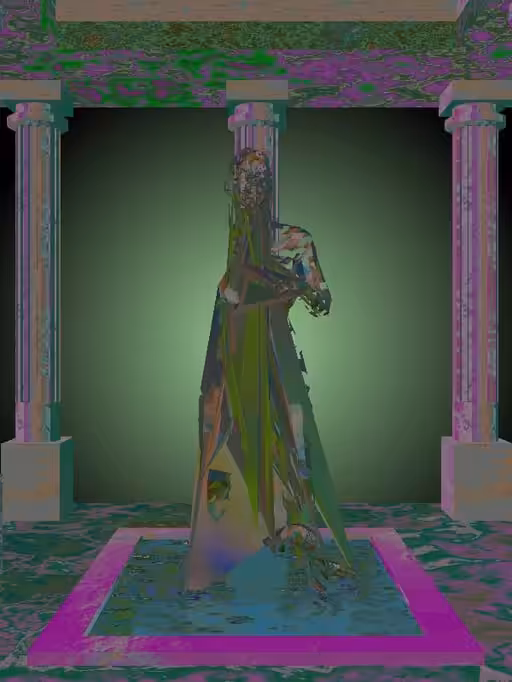 The Fragmented Old Olive Rust Woman #1714