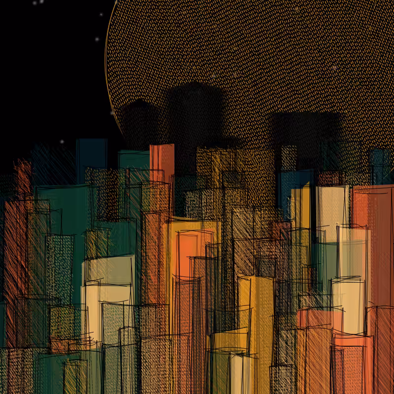 hastily-drawn cityscape sketch #112