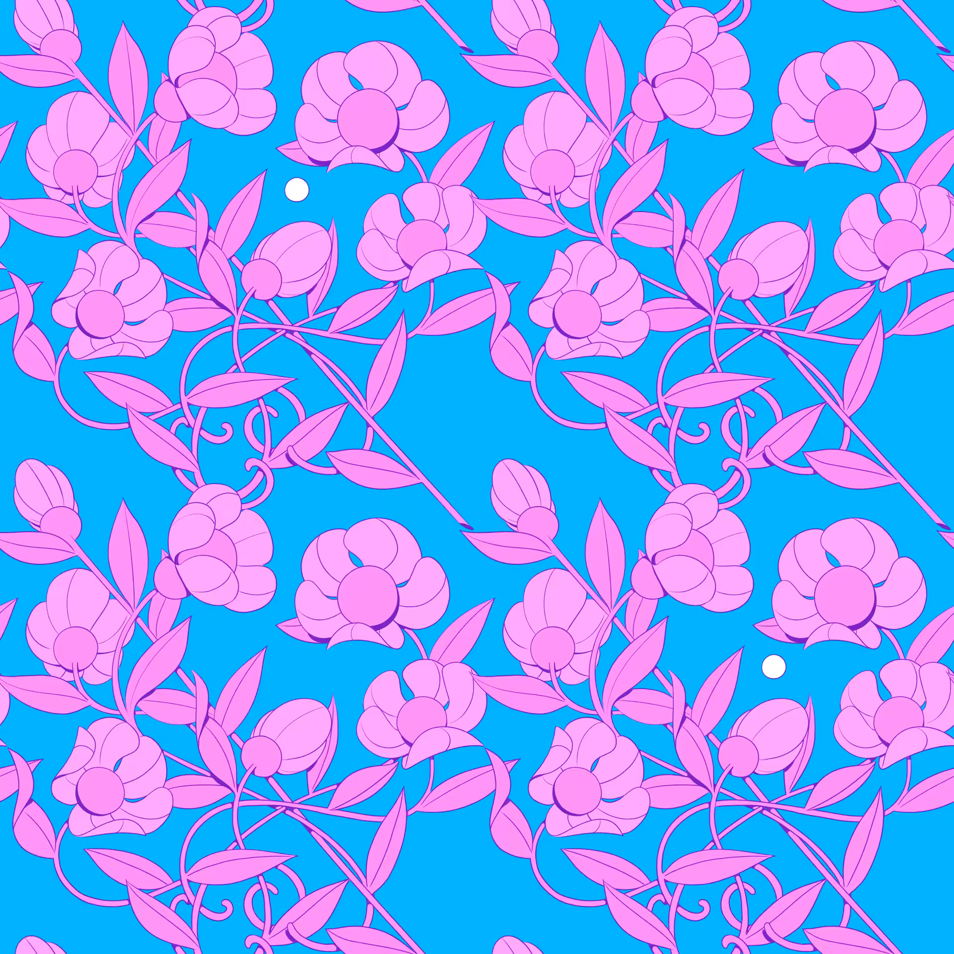 Floral - Pink and Blue