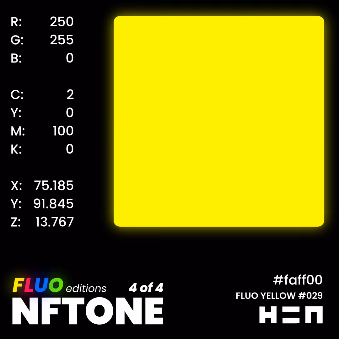 NFTONE - Fluo Yellow - #029 - H=N FLUO Editions - Classic Swatches Collection
