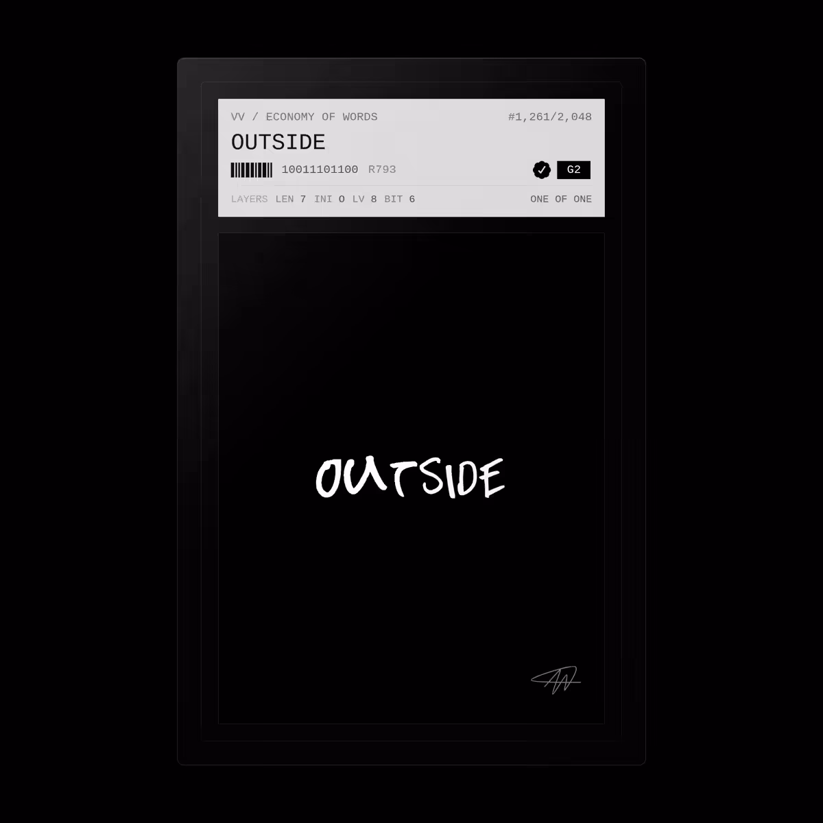 Economy of Words: OUTSIDE · #1261