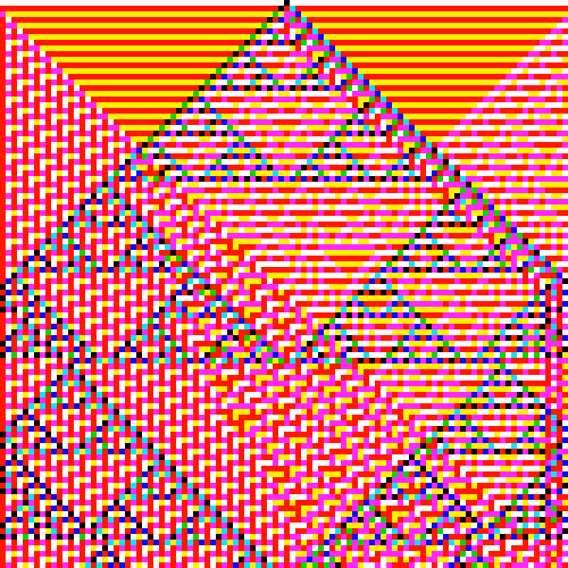 RGB Elementary Cellular Automaton #419