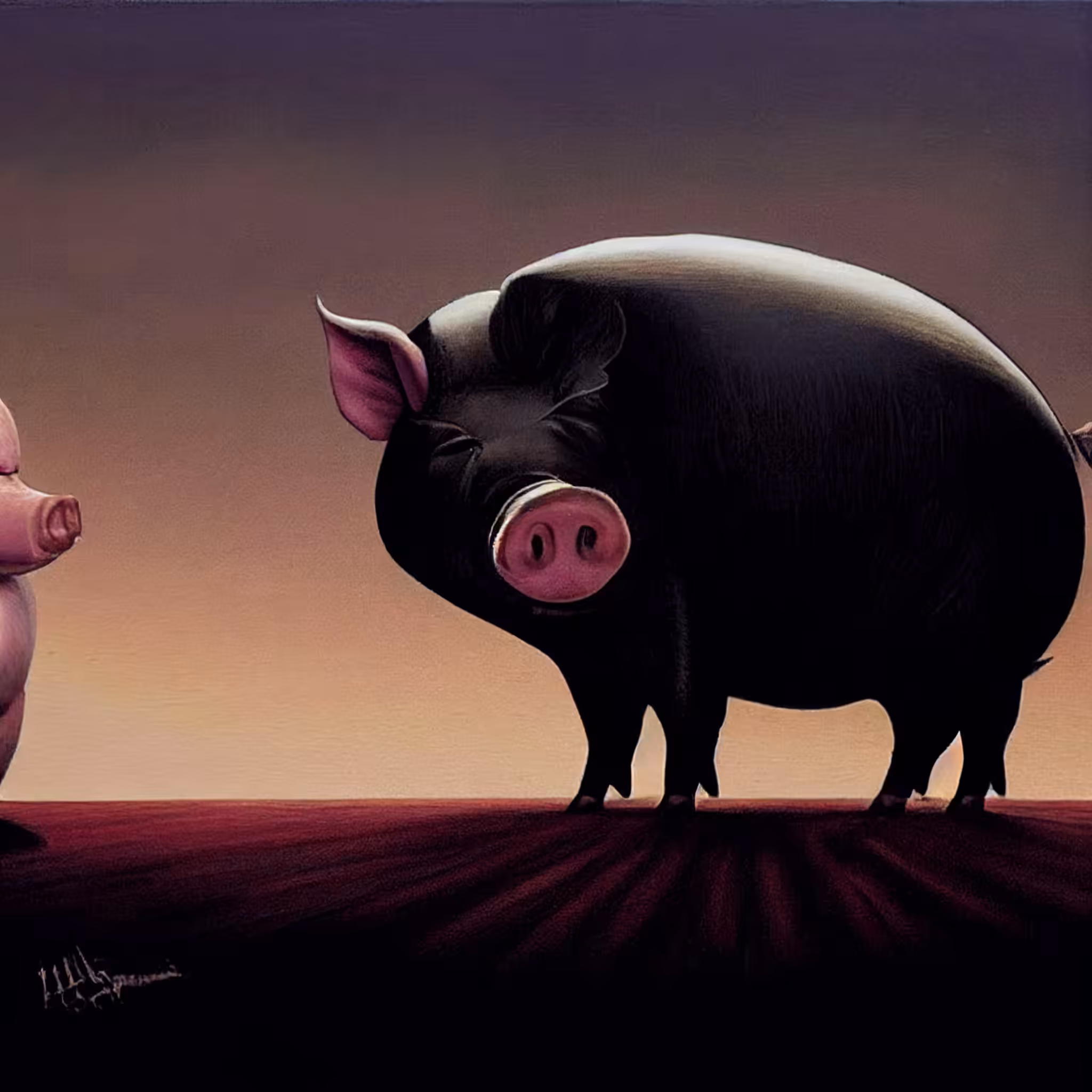 The world's most powerful pig questioning his position