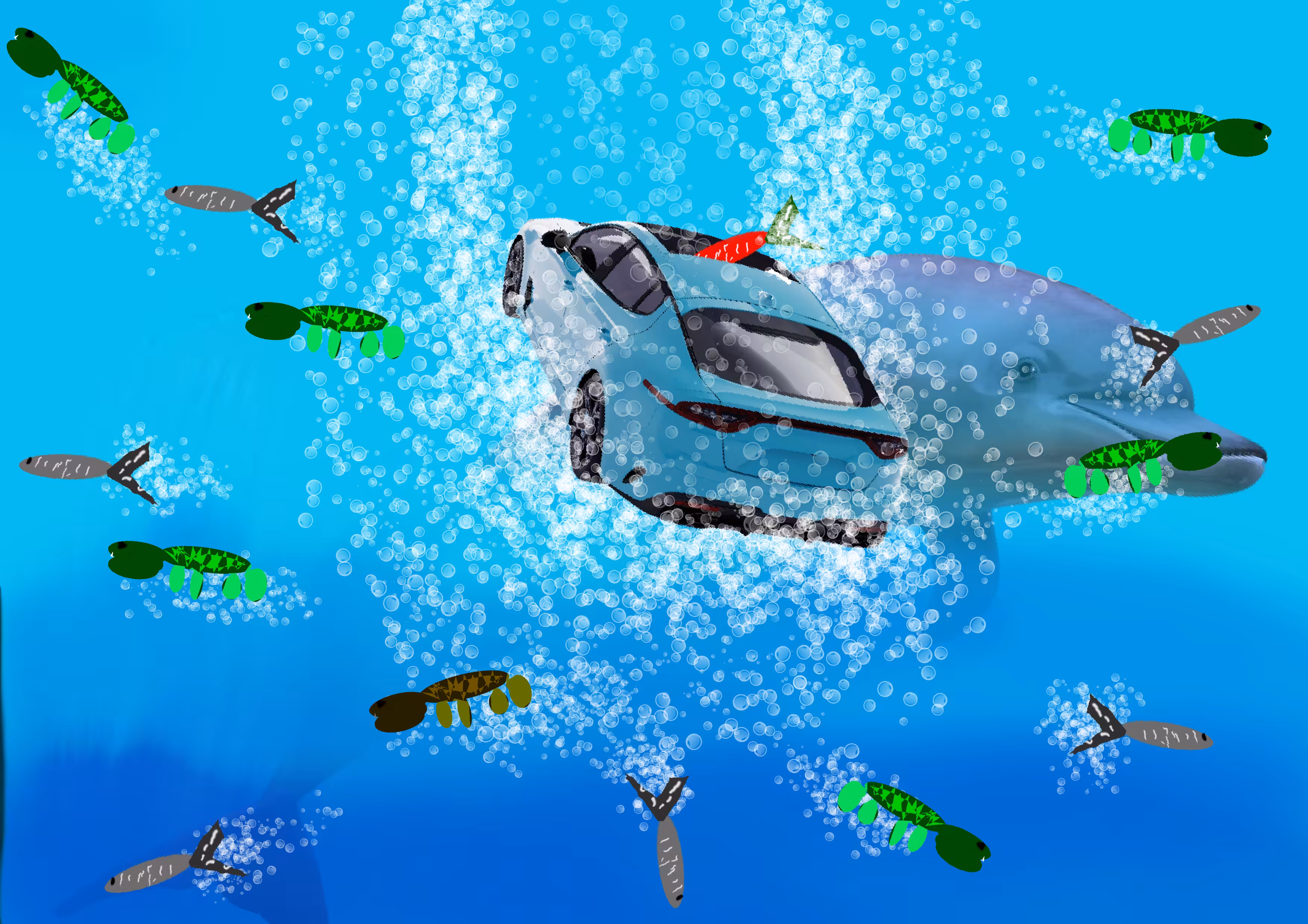 Stories About the Blue Car: in the sea