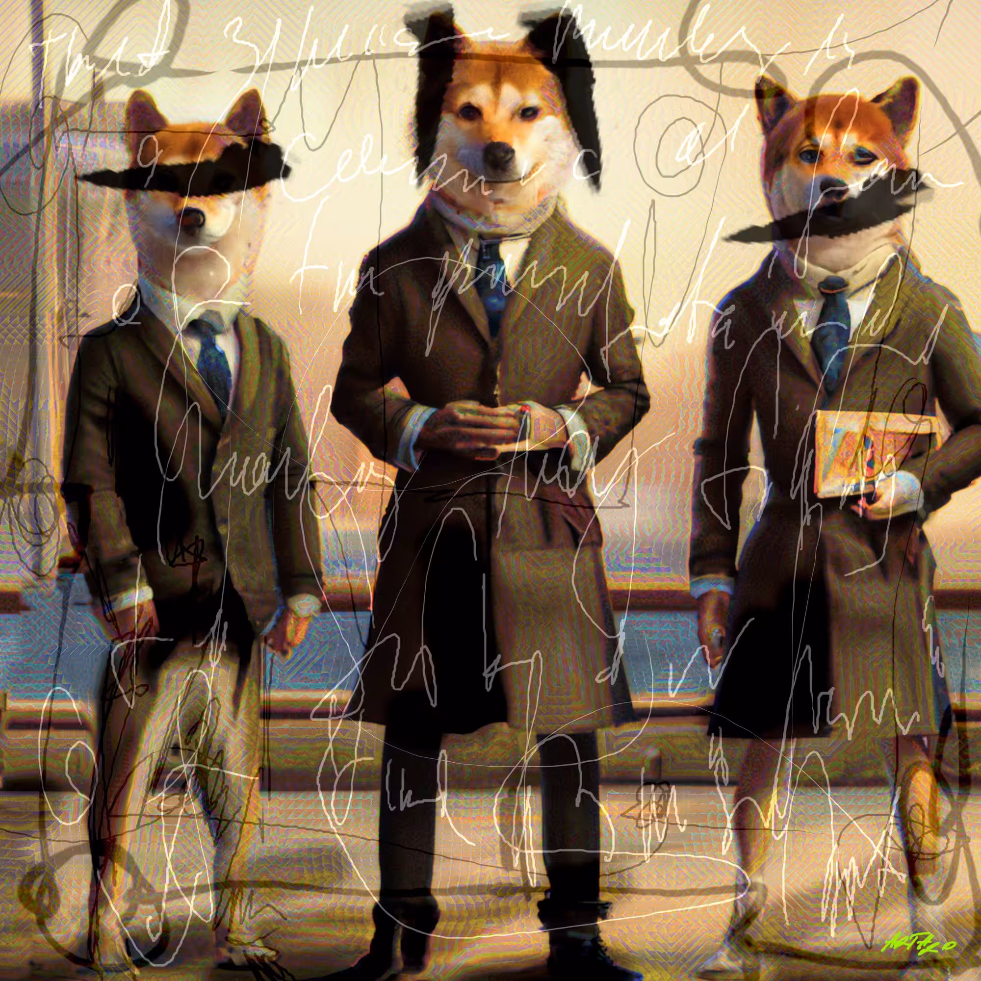 Three wise lucky Shiba inu 02 #original NFT Card Digital Art - Three wise Shiba inu Digital Art 🙈, 🙉, 🙊 do not listen to, look at or say anything bad.