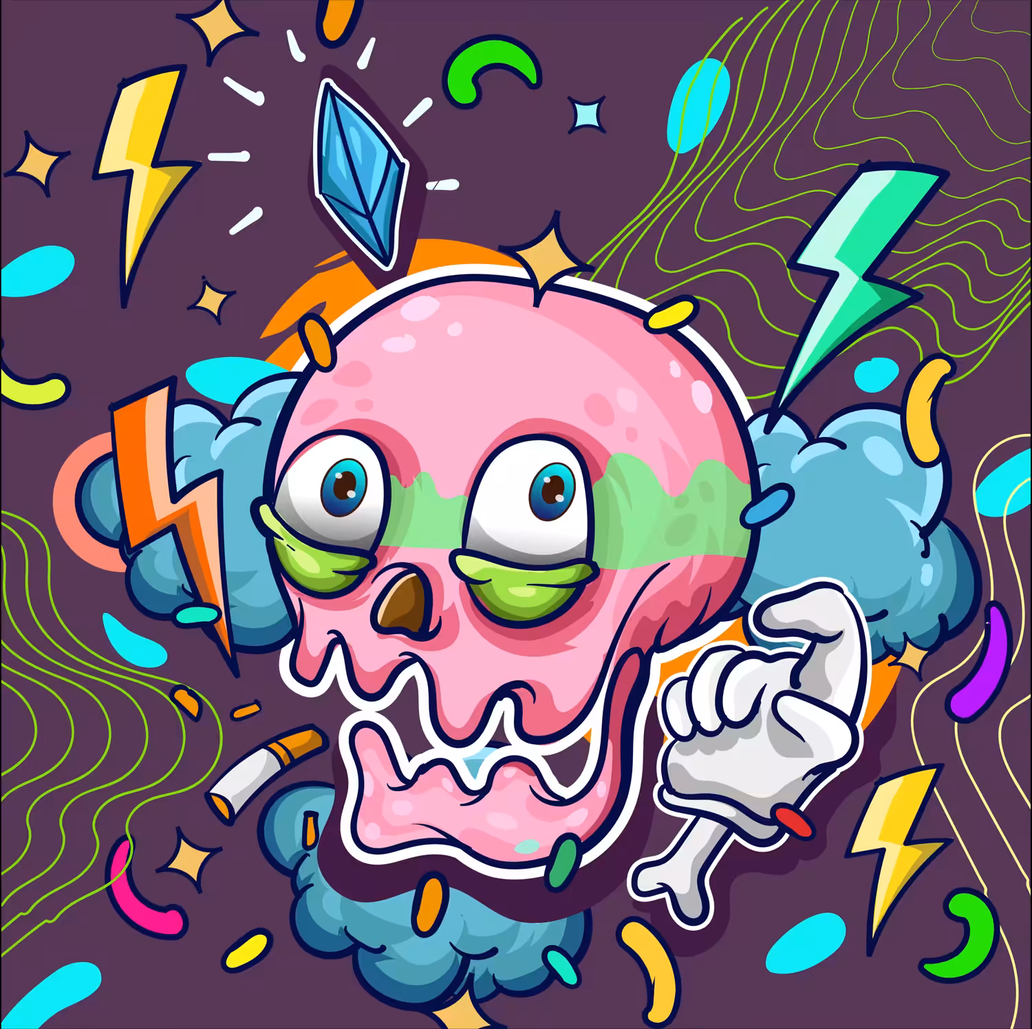 Shocked skull