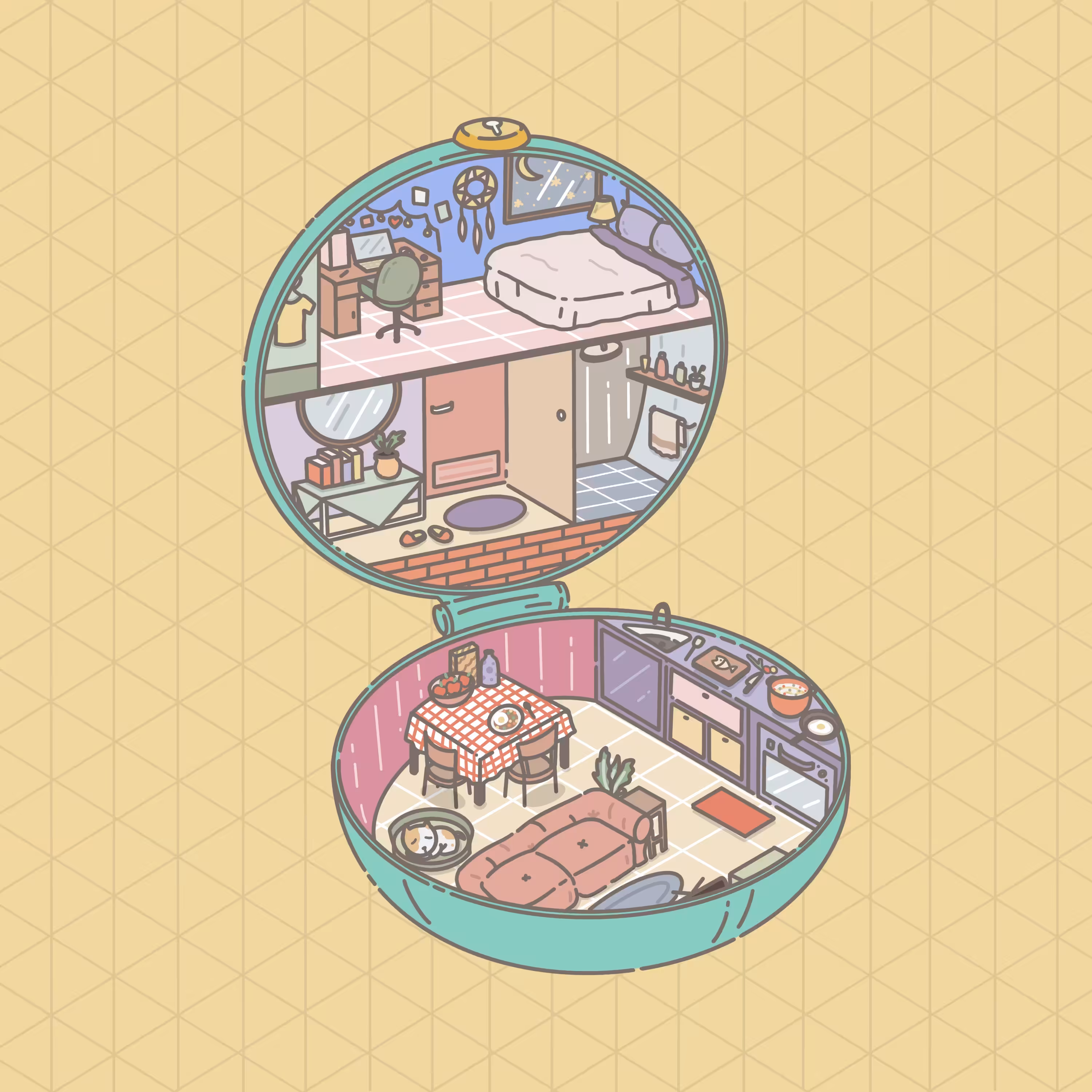 a mini isometric house 