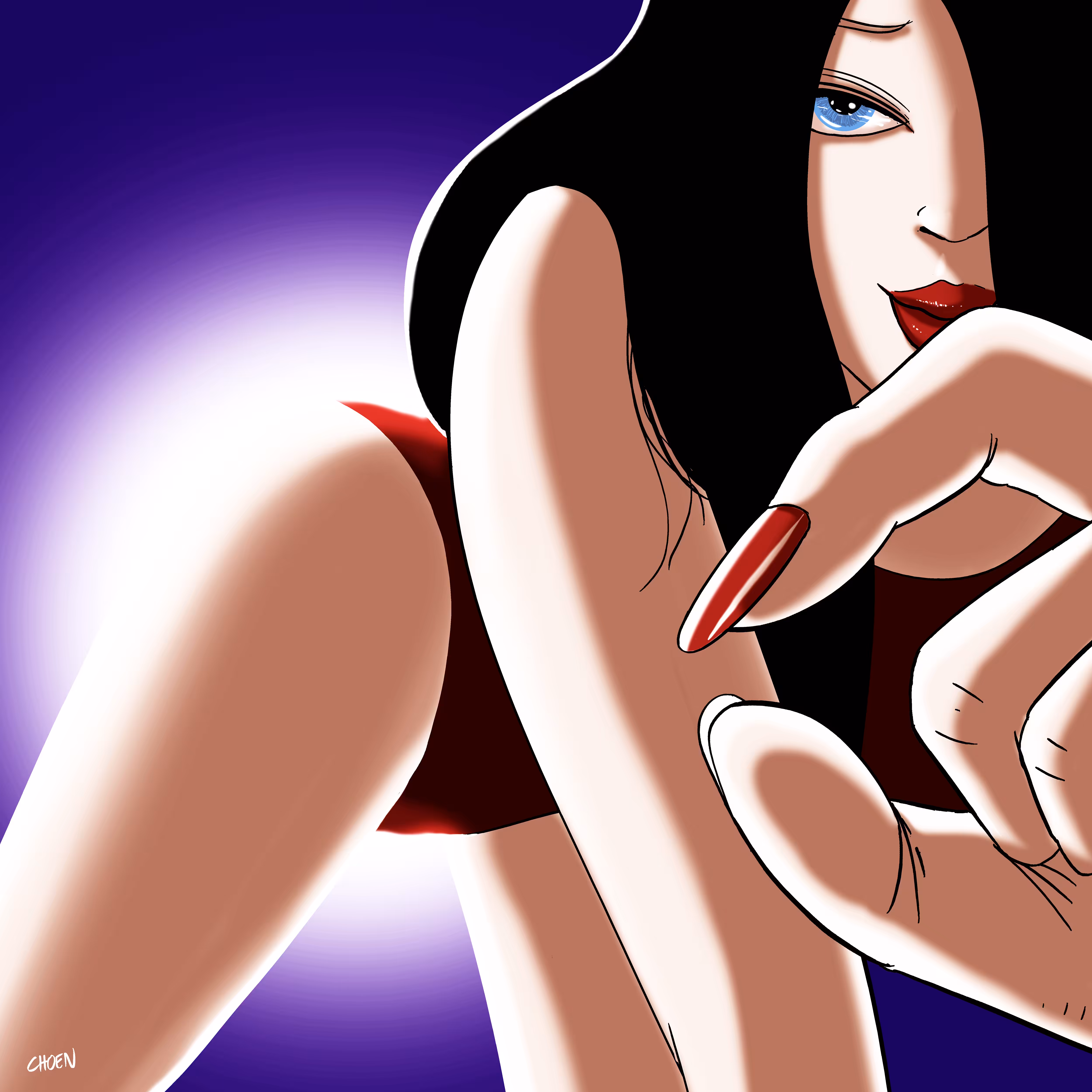 What is she reaching out for?