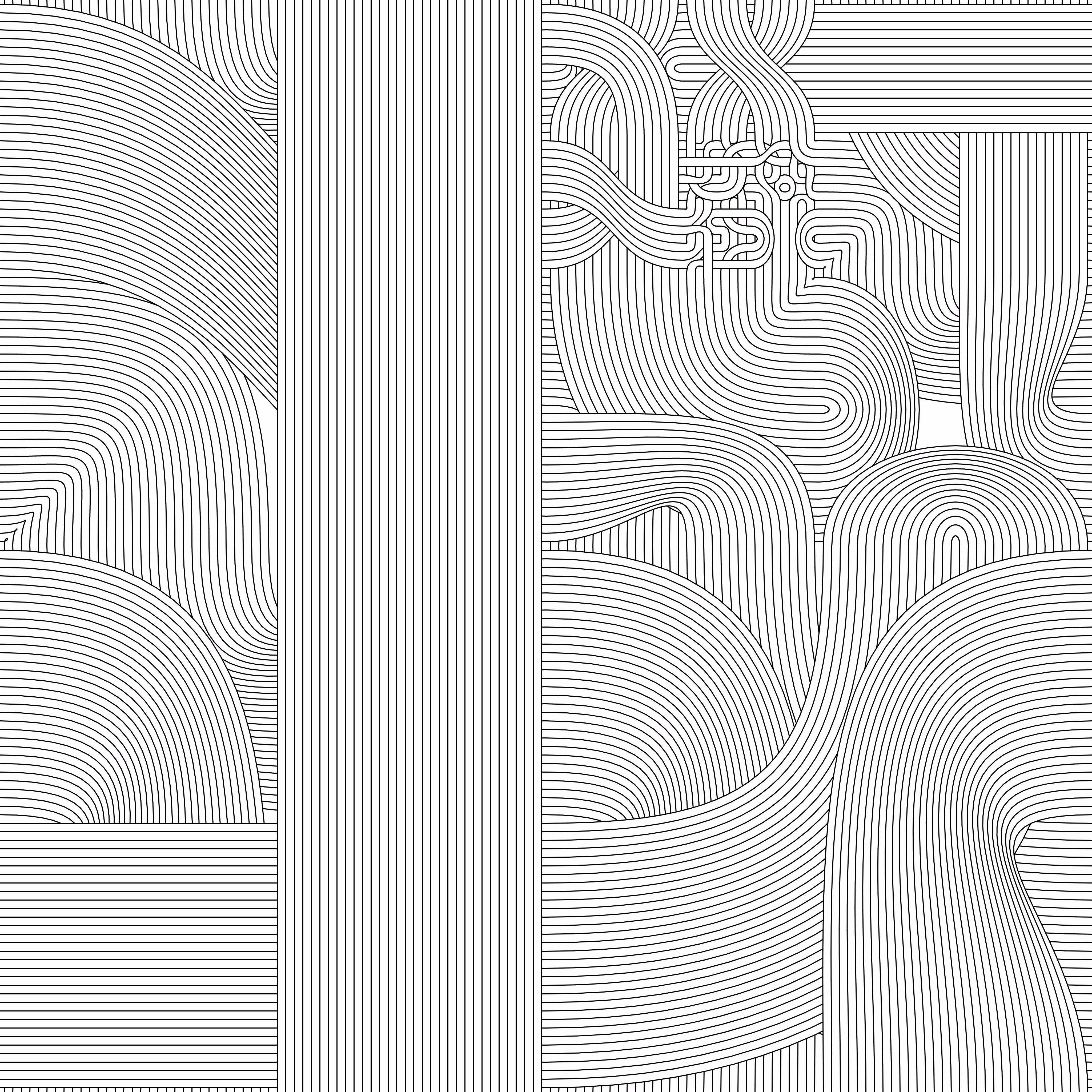 Multi-scale bezier Truchet tiles #2