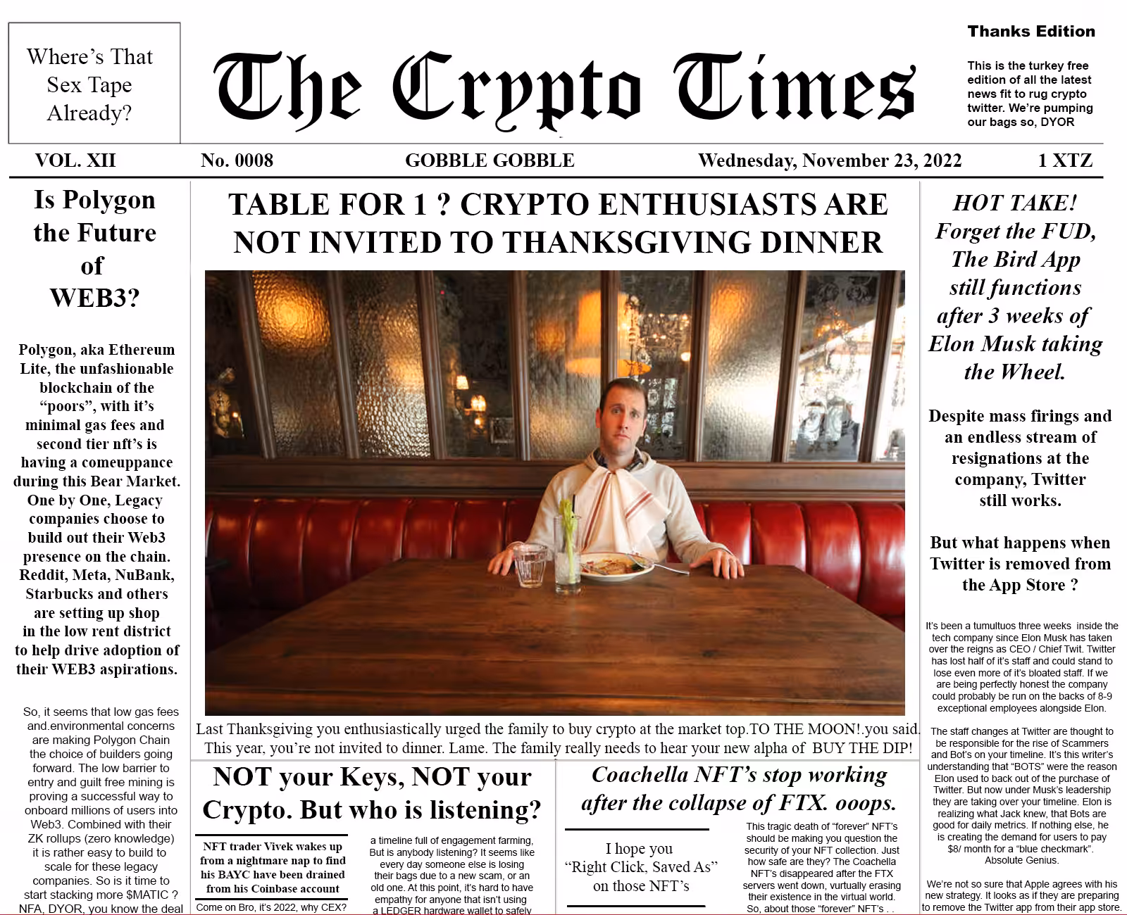 The Crypto Times 0008 - Thanksgiving