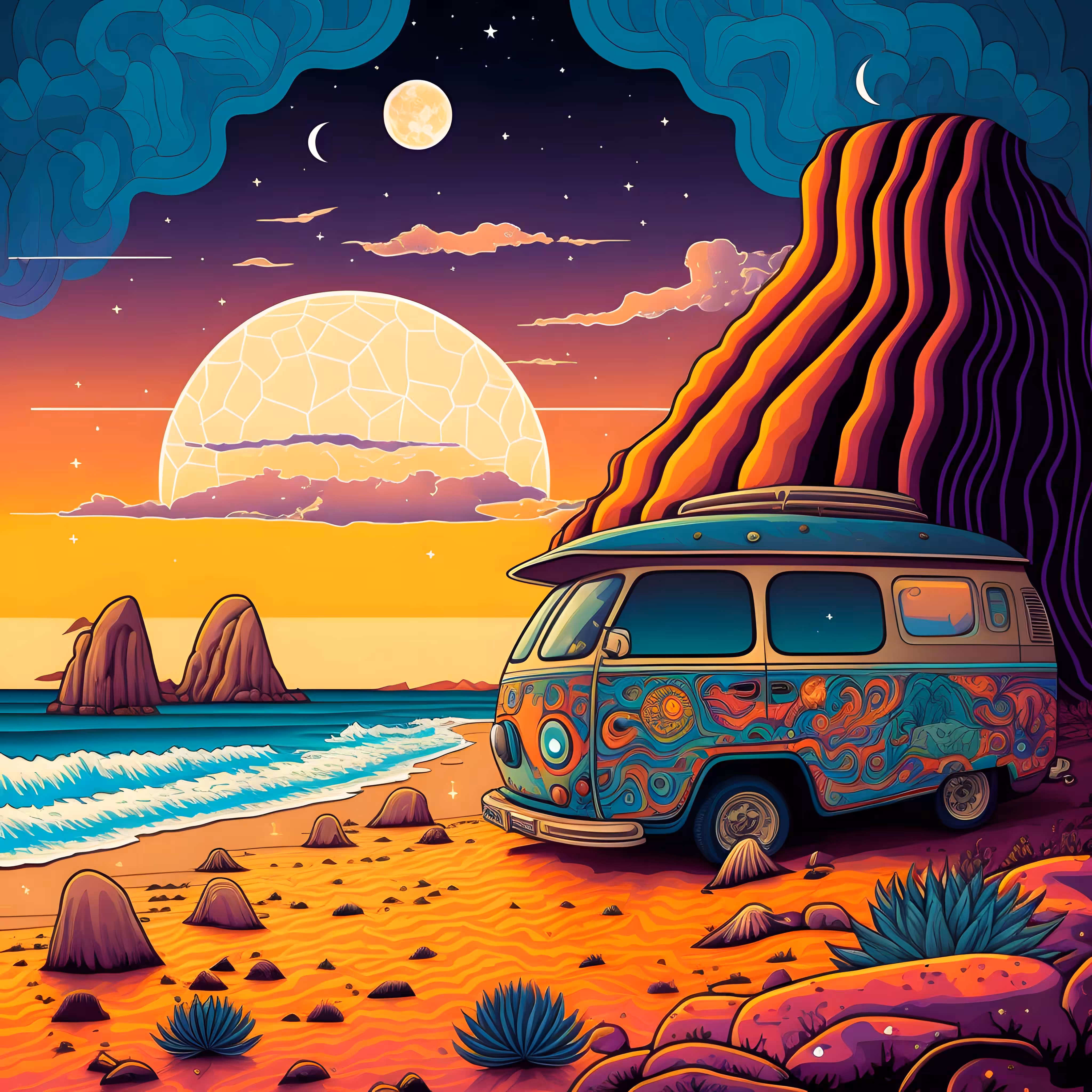 Summer, Van Gough Beach at Sunset