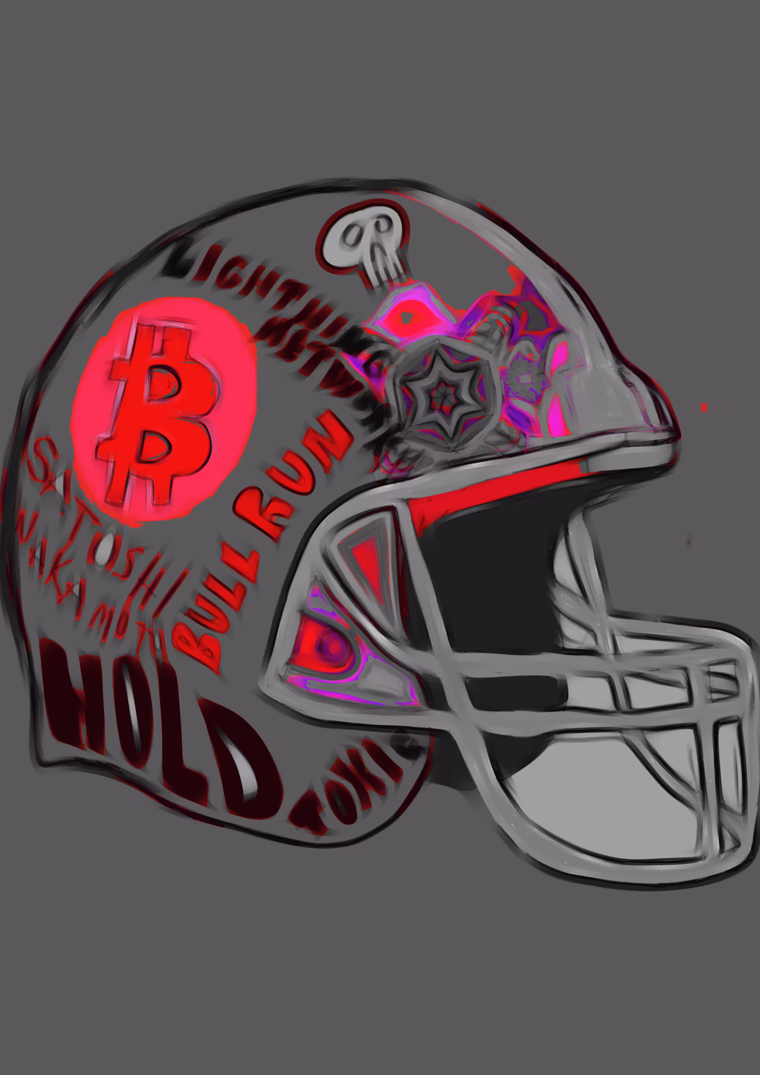 Bitcoin Football Helmet Space Gray