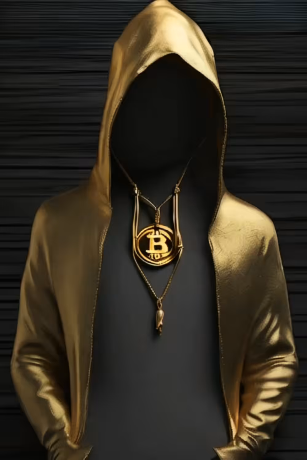 Anonymous Bitcoin - Gold Sculpture - #tezoslines