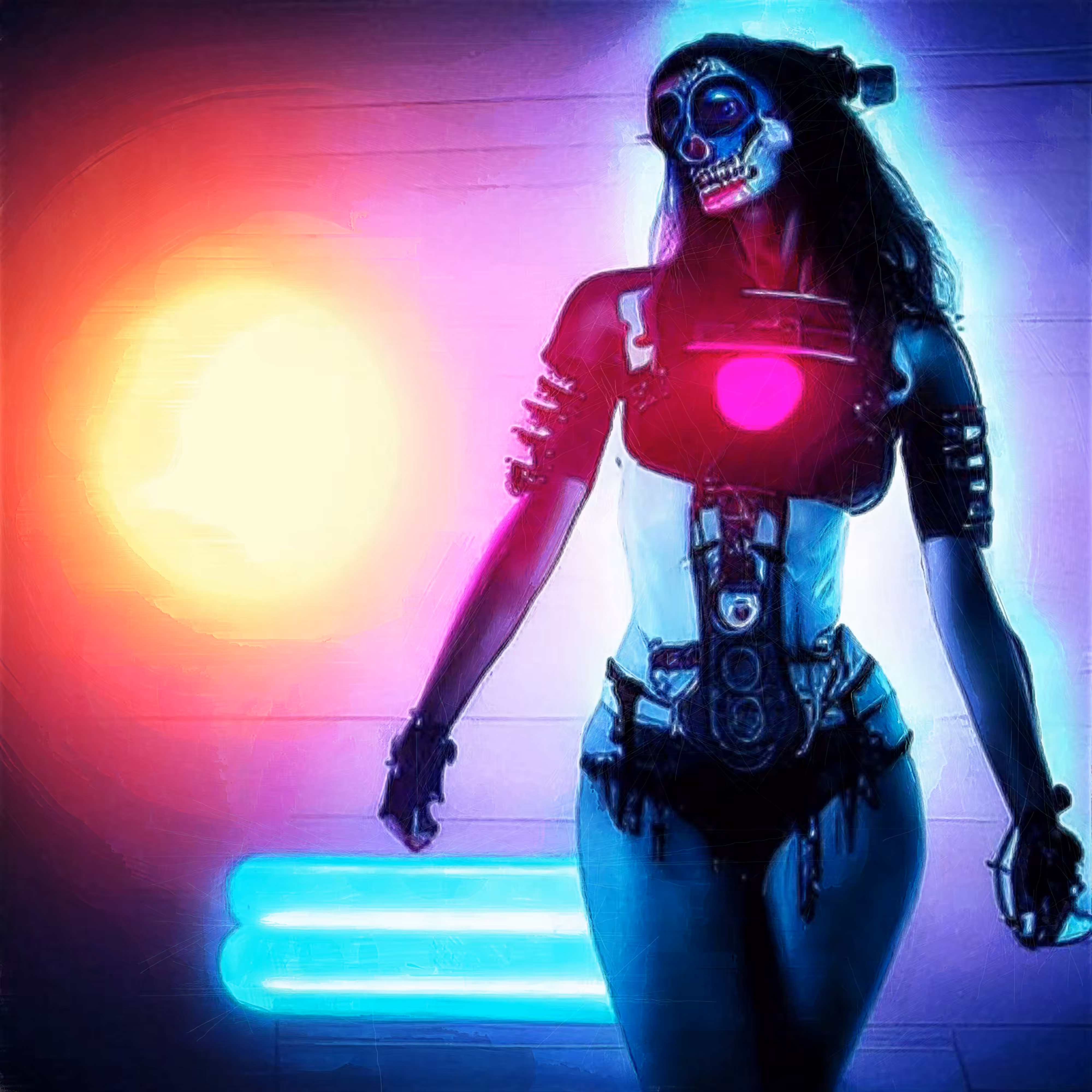 CYBERPUNK SKULL GIRL #5