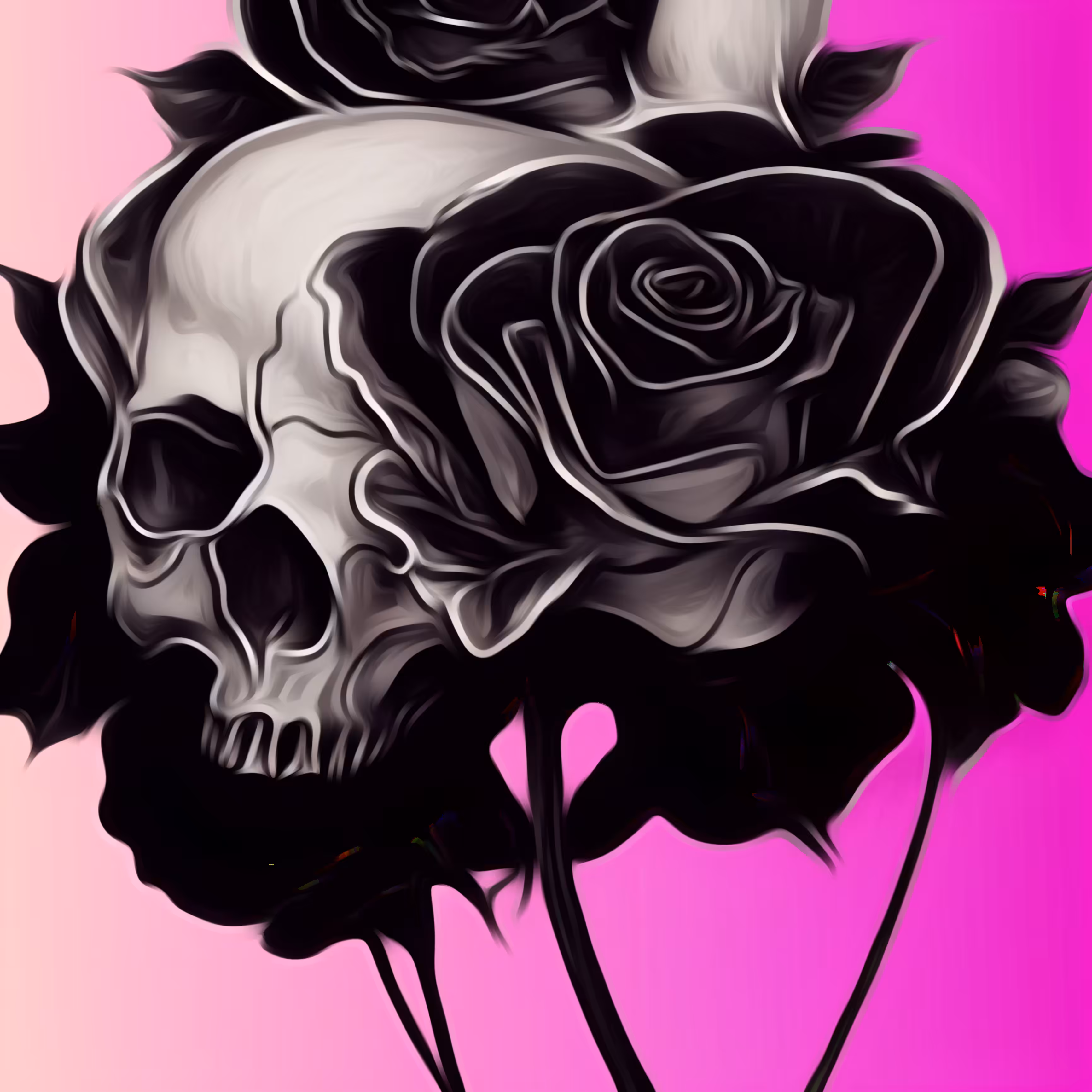 Black Rose & Skull 