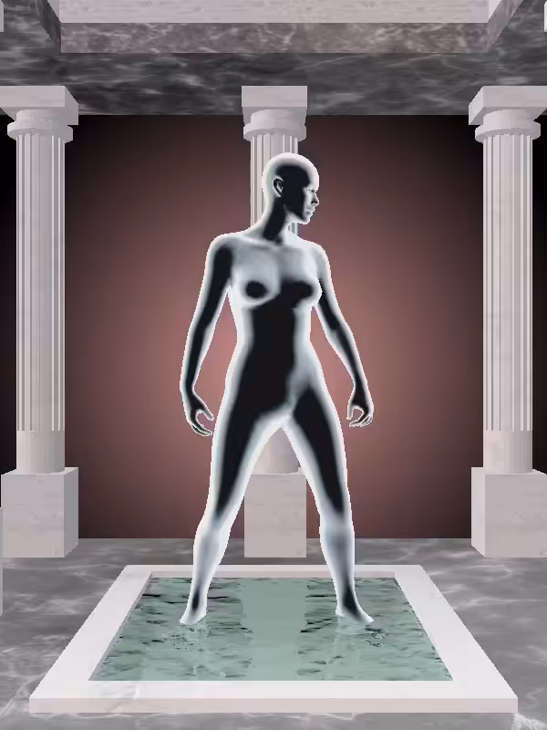 HeavenComputer: The Shooter Luminescent Chrome Woman #7479