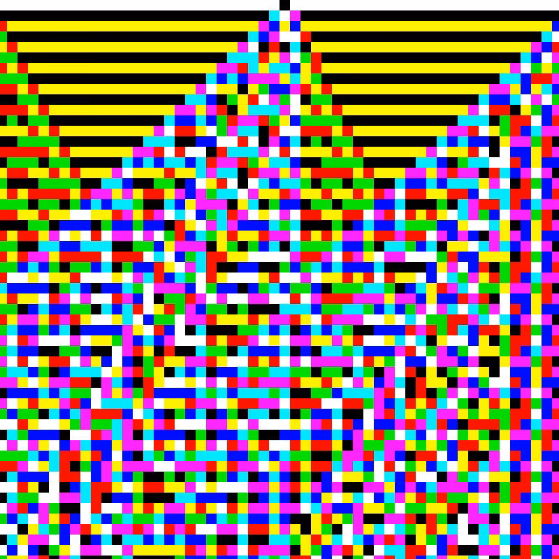RGB Elementary Cellular Automaton #614