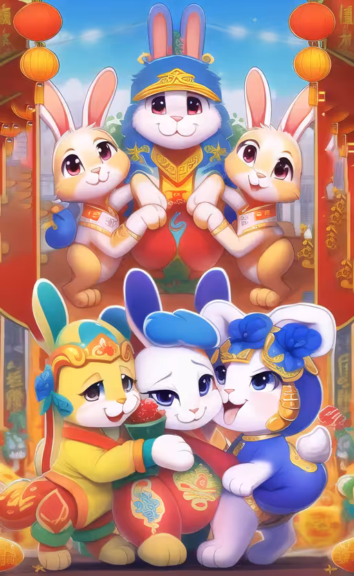 New Years Rabbit Hug.
