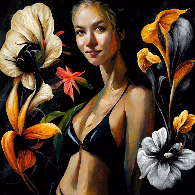 Girl and Flower #2 #17