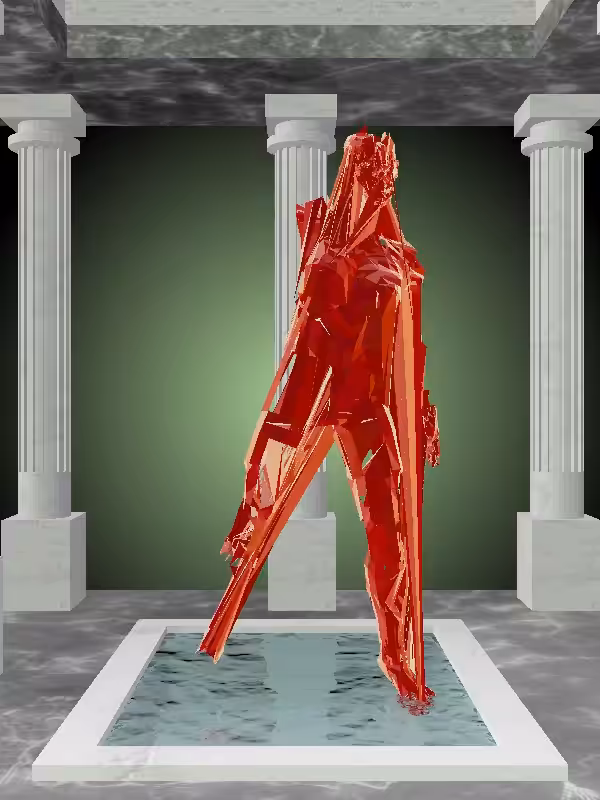 The Fragmented Jazzy Fiery Red Woman #2560