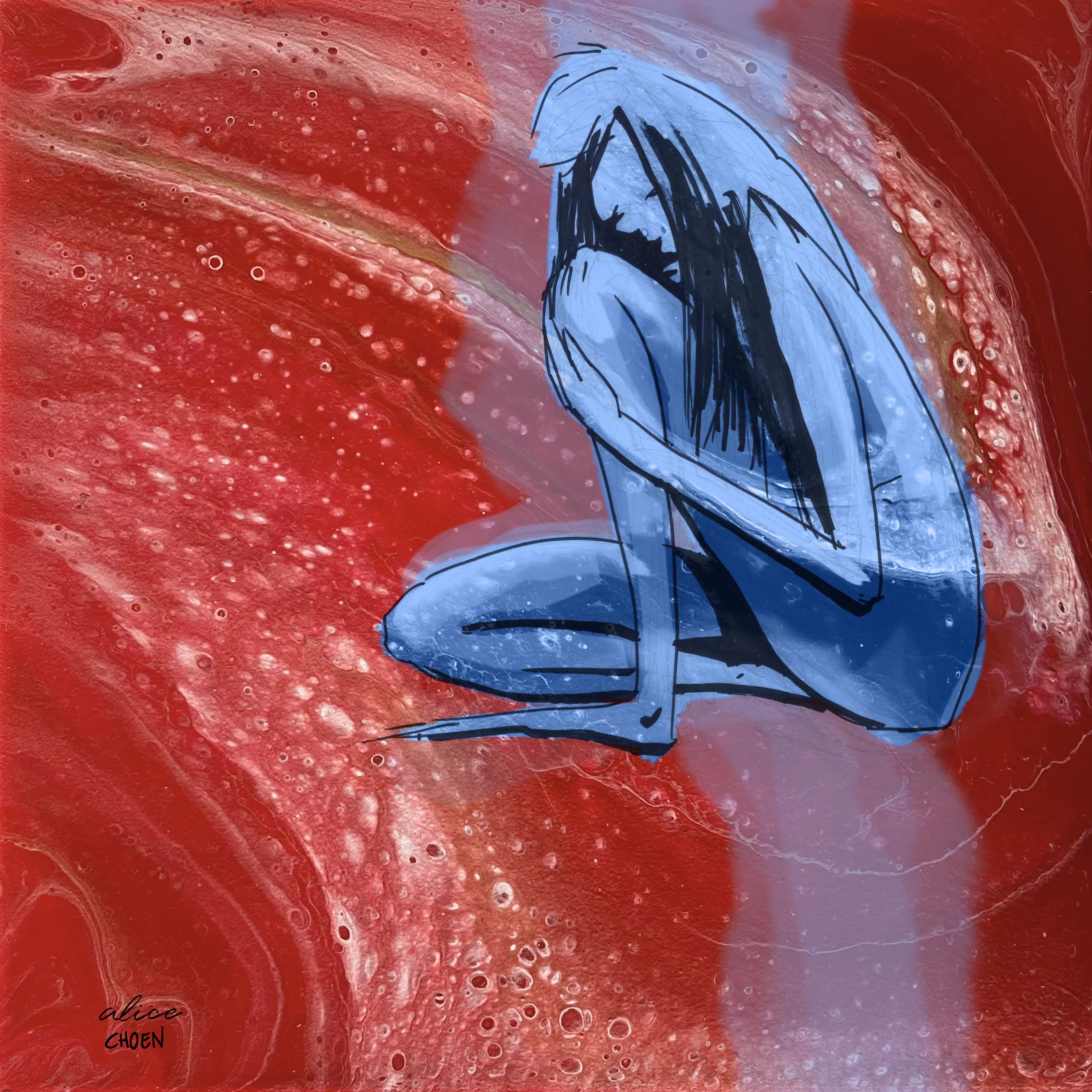 Feeling Blue on Red
