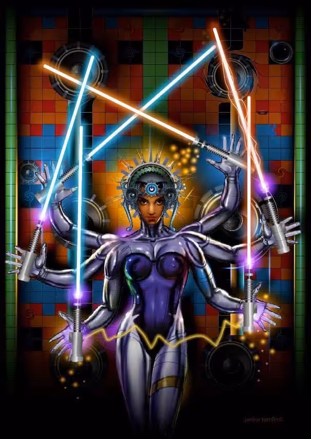 Kali with lightsabers 