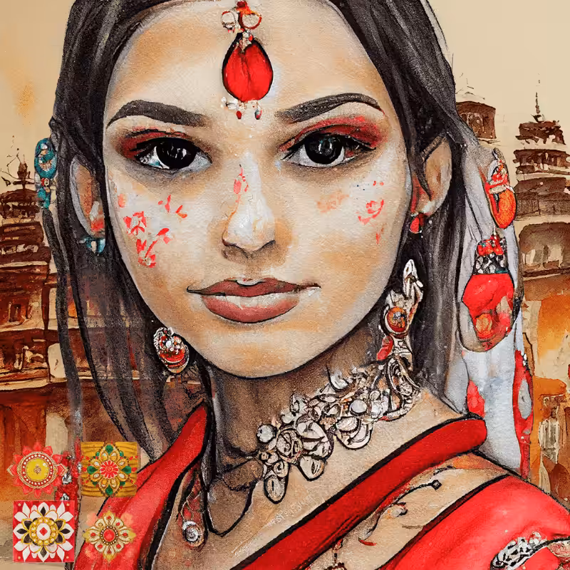 Hindu girl in Red #1