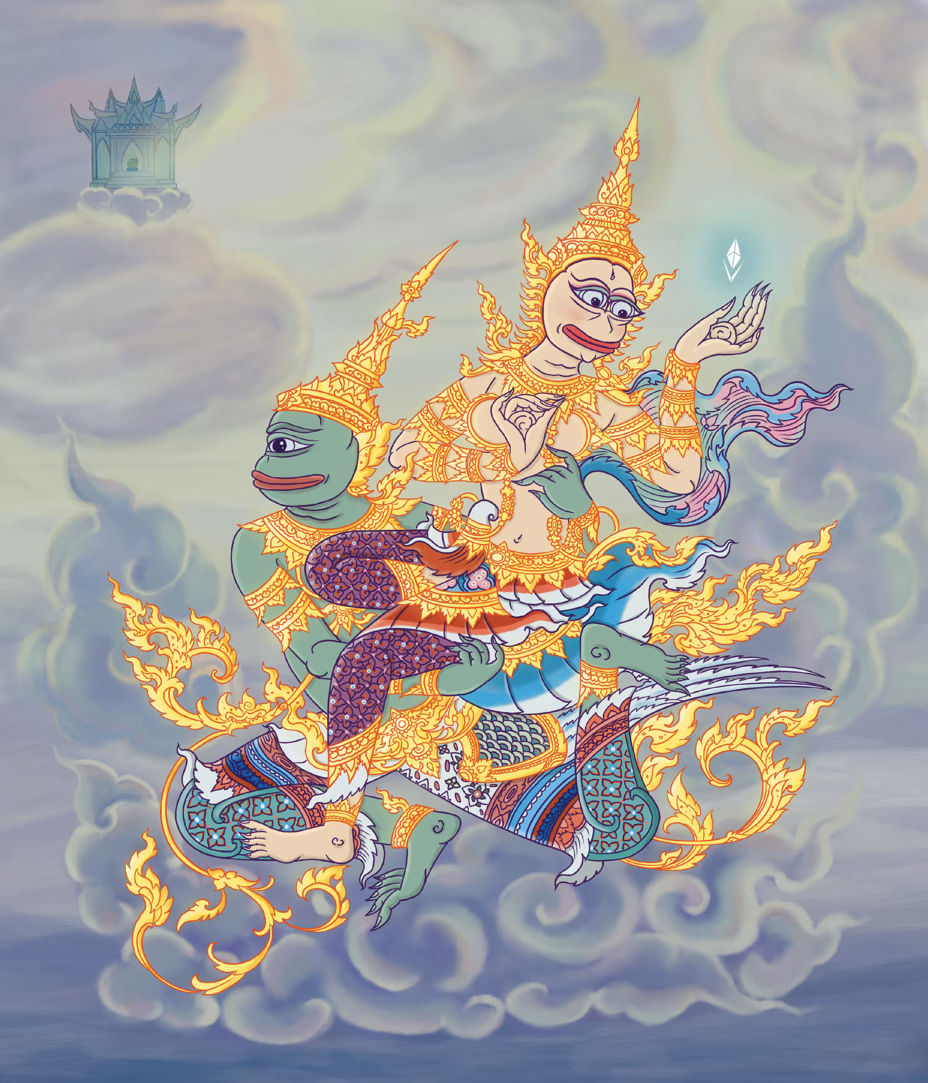 Pepe in Thai painting.