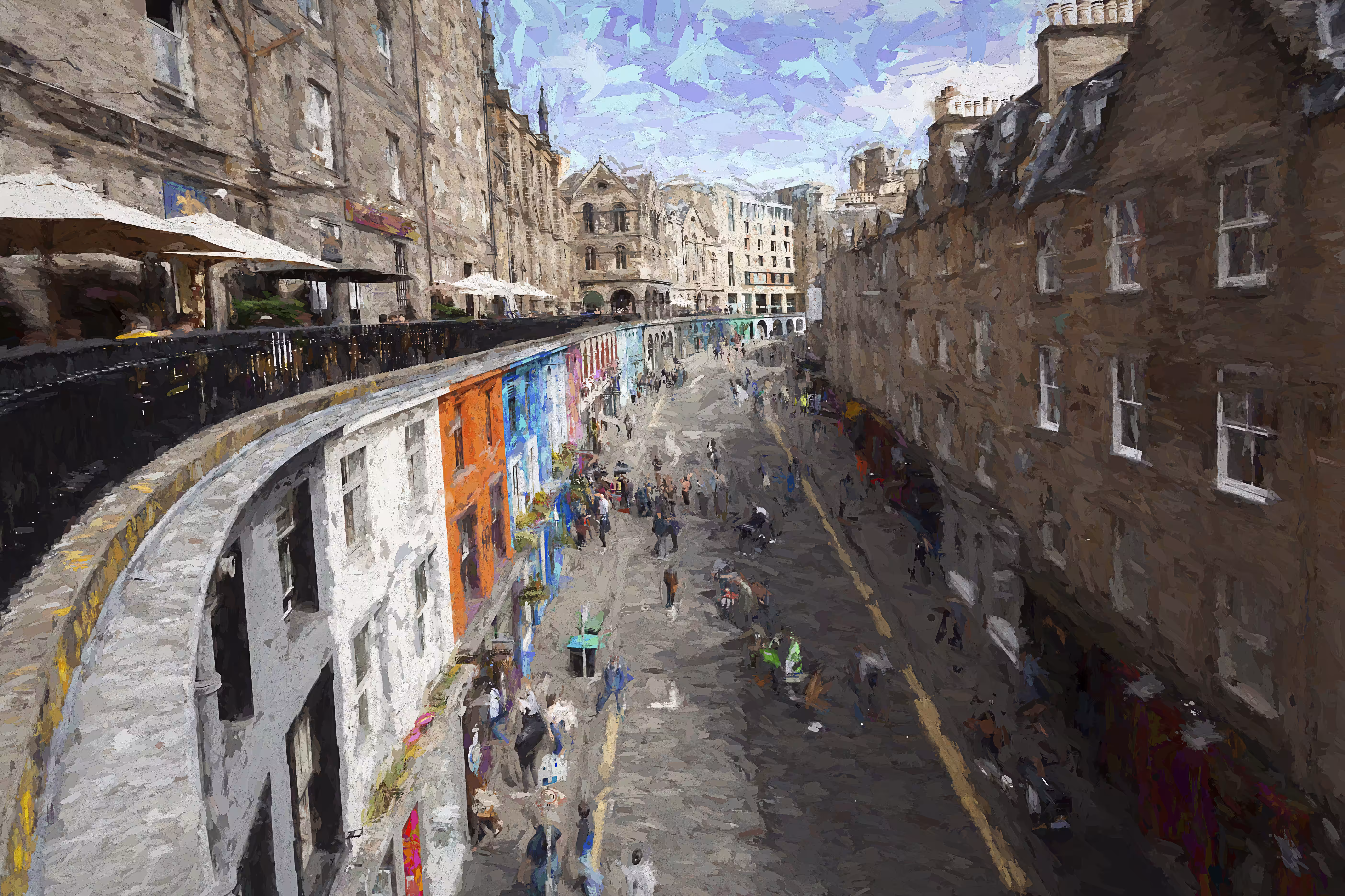 Famous Victoria Street in Edinburgh
