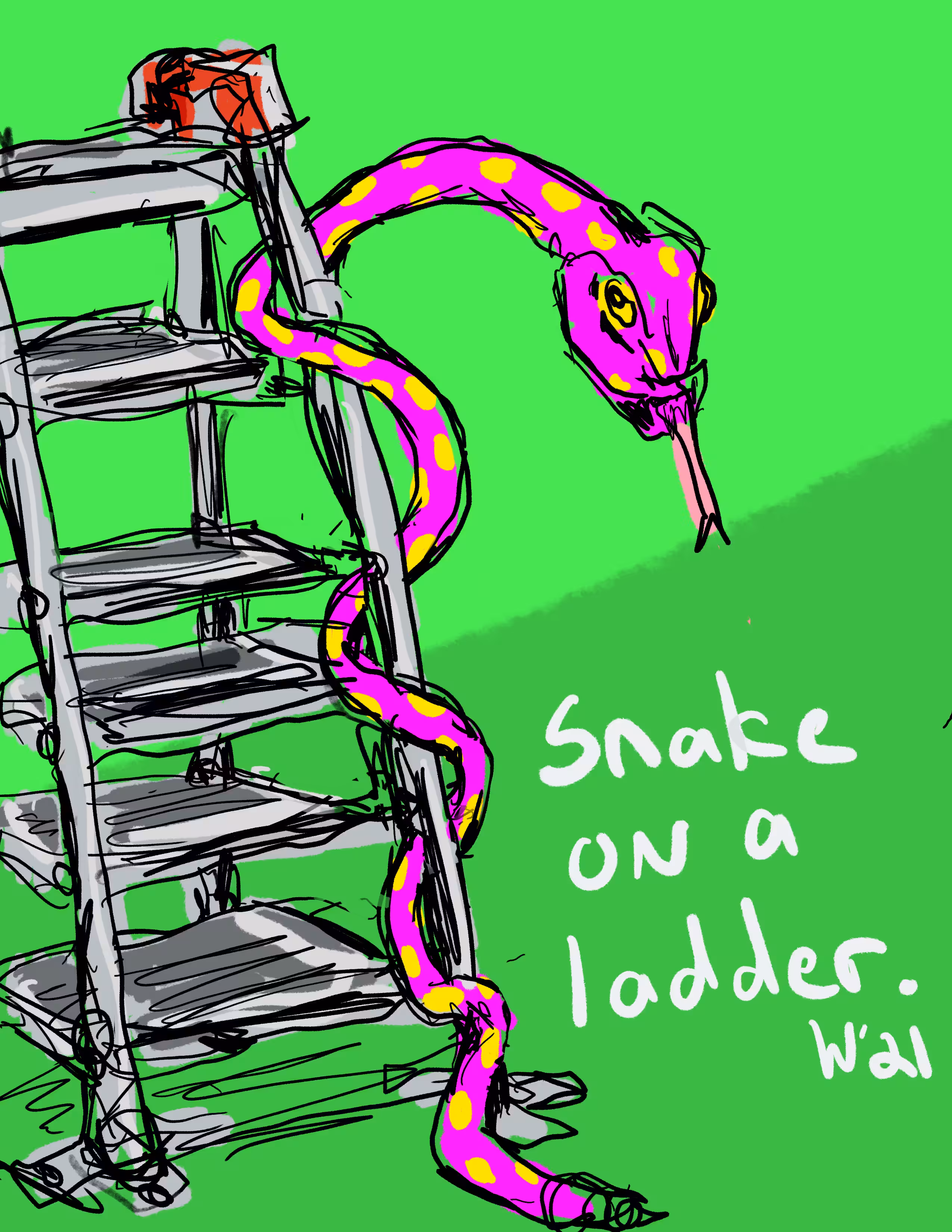 Snake on a ladder