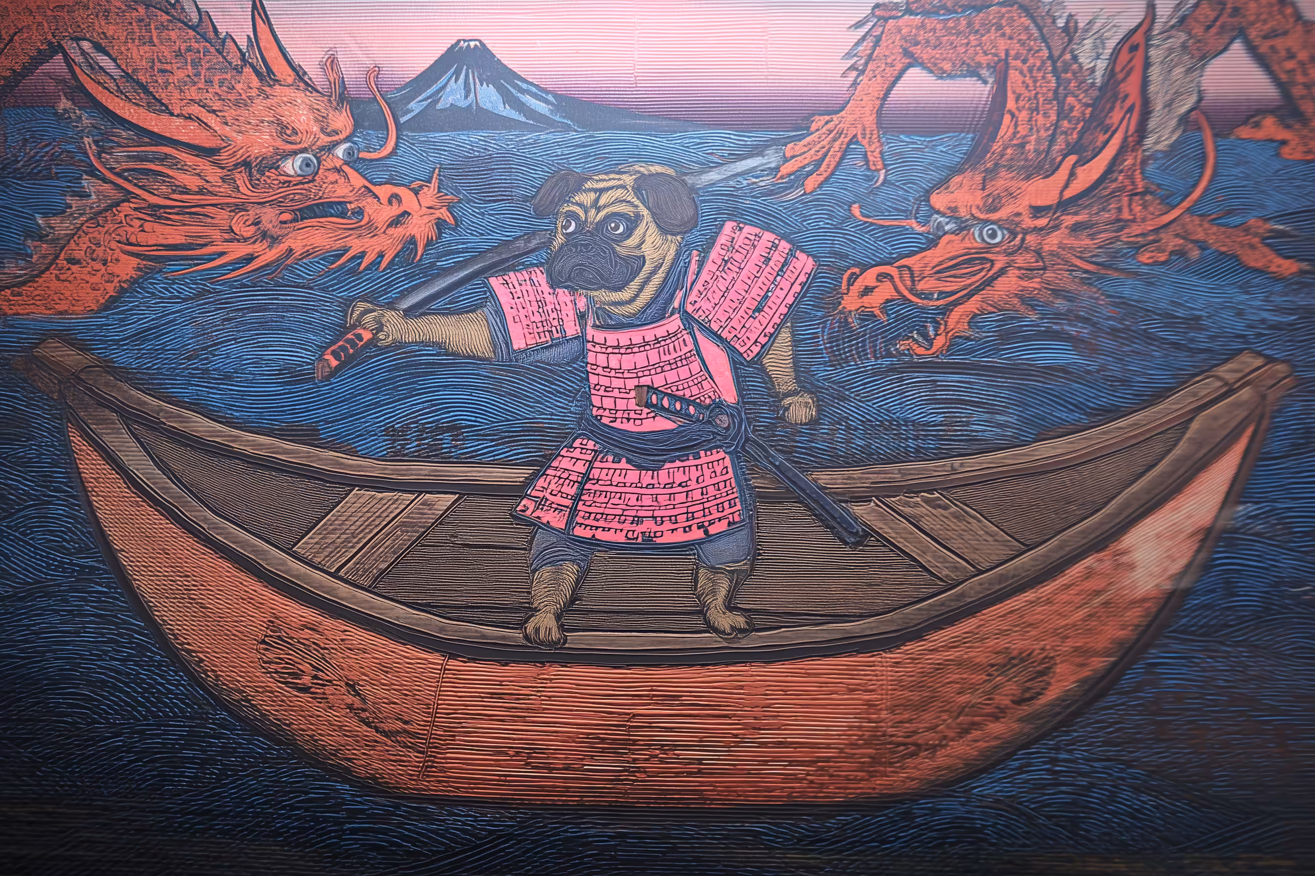 Brave Samurai Pug dragons conqueror #3