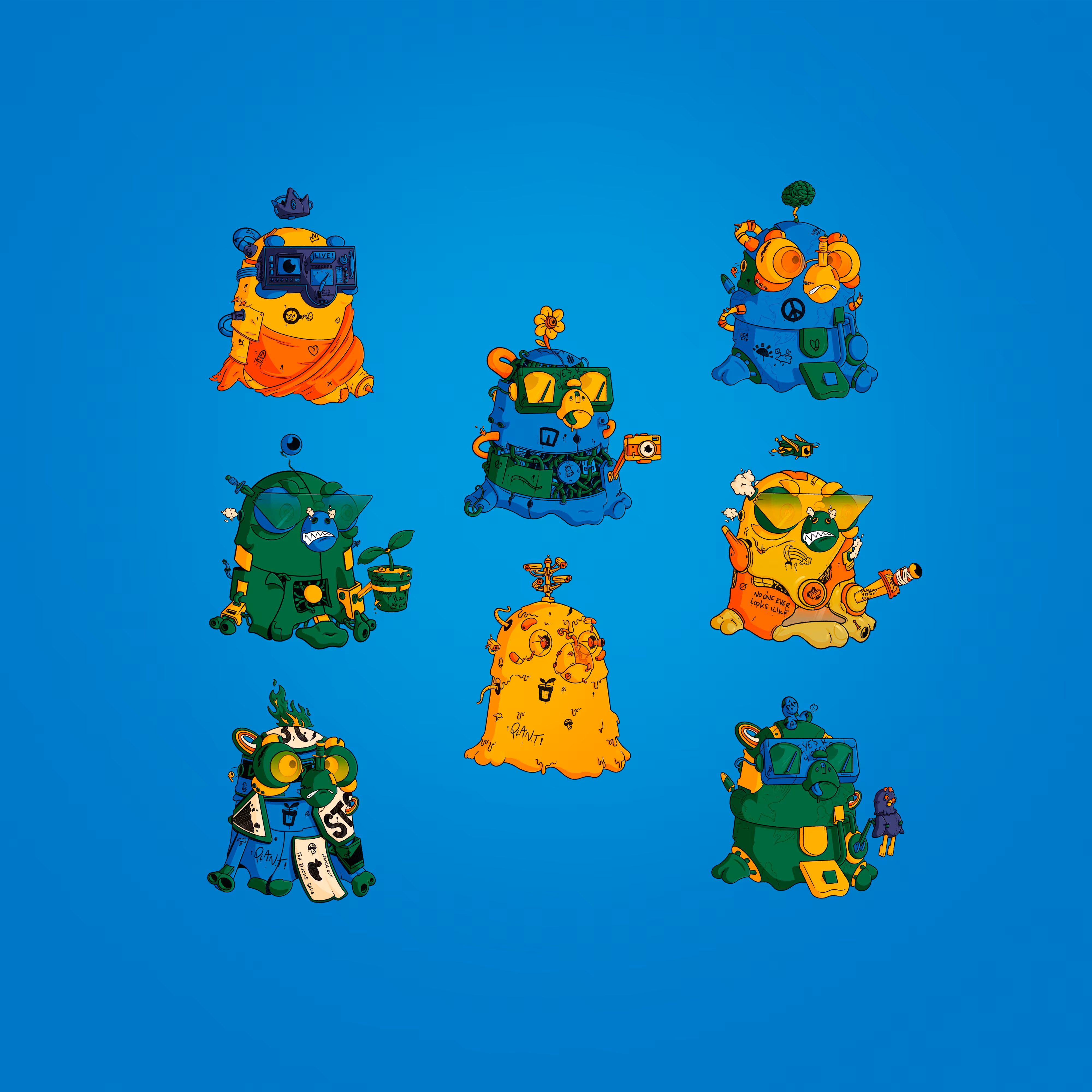 Squabble Heads: Blue Plant