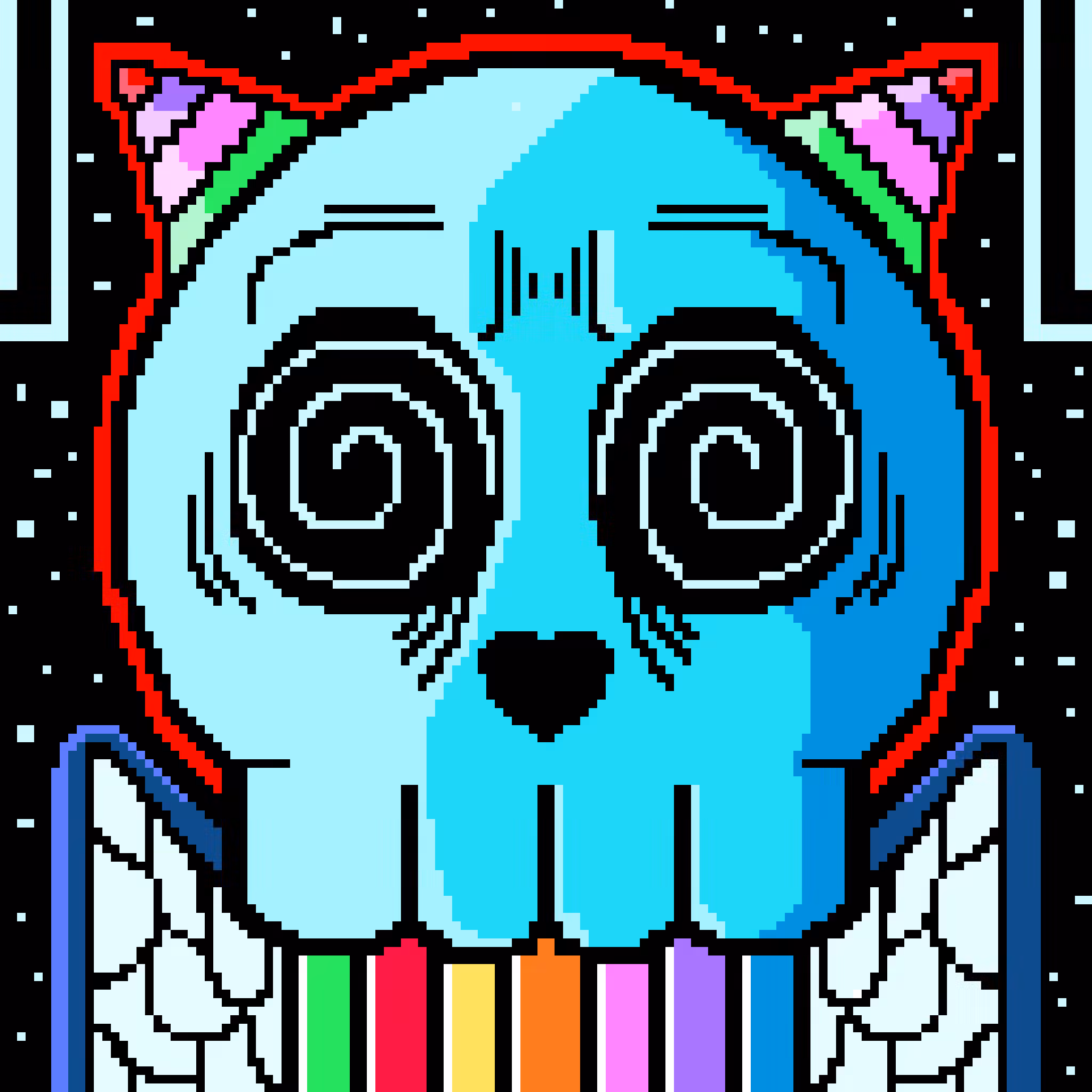 Rainbow Pixel Skull