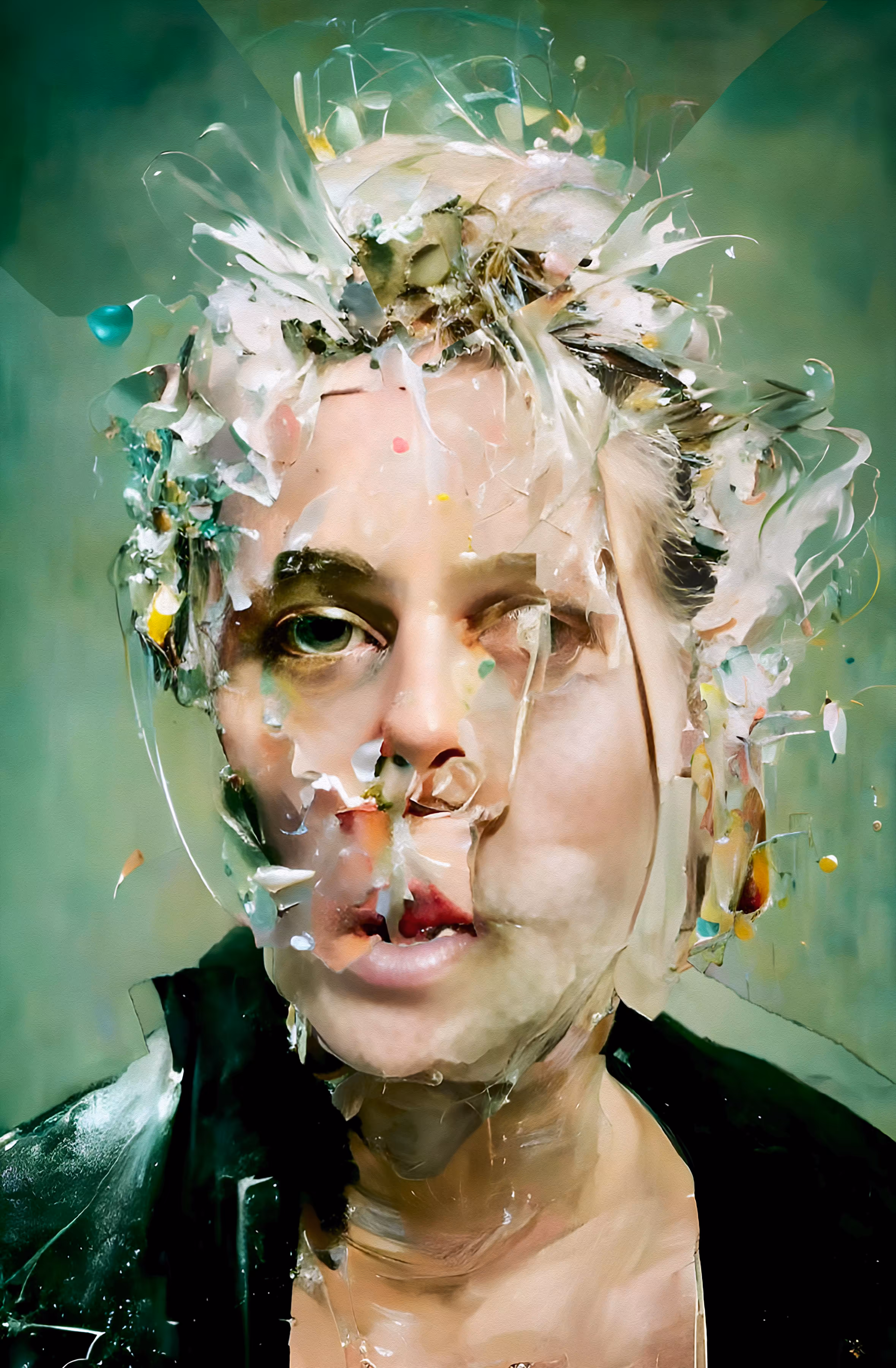 portrait d'un homme sur un fond vert