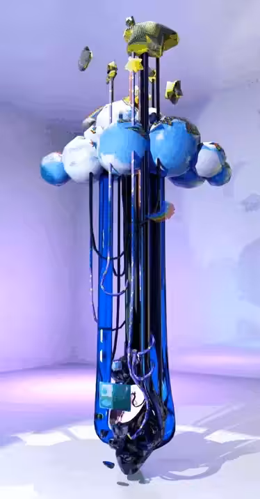 User (∞): Cosmic Puppeteer machine - A Butterfly Effect Simulation.GLB