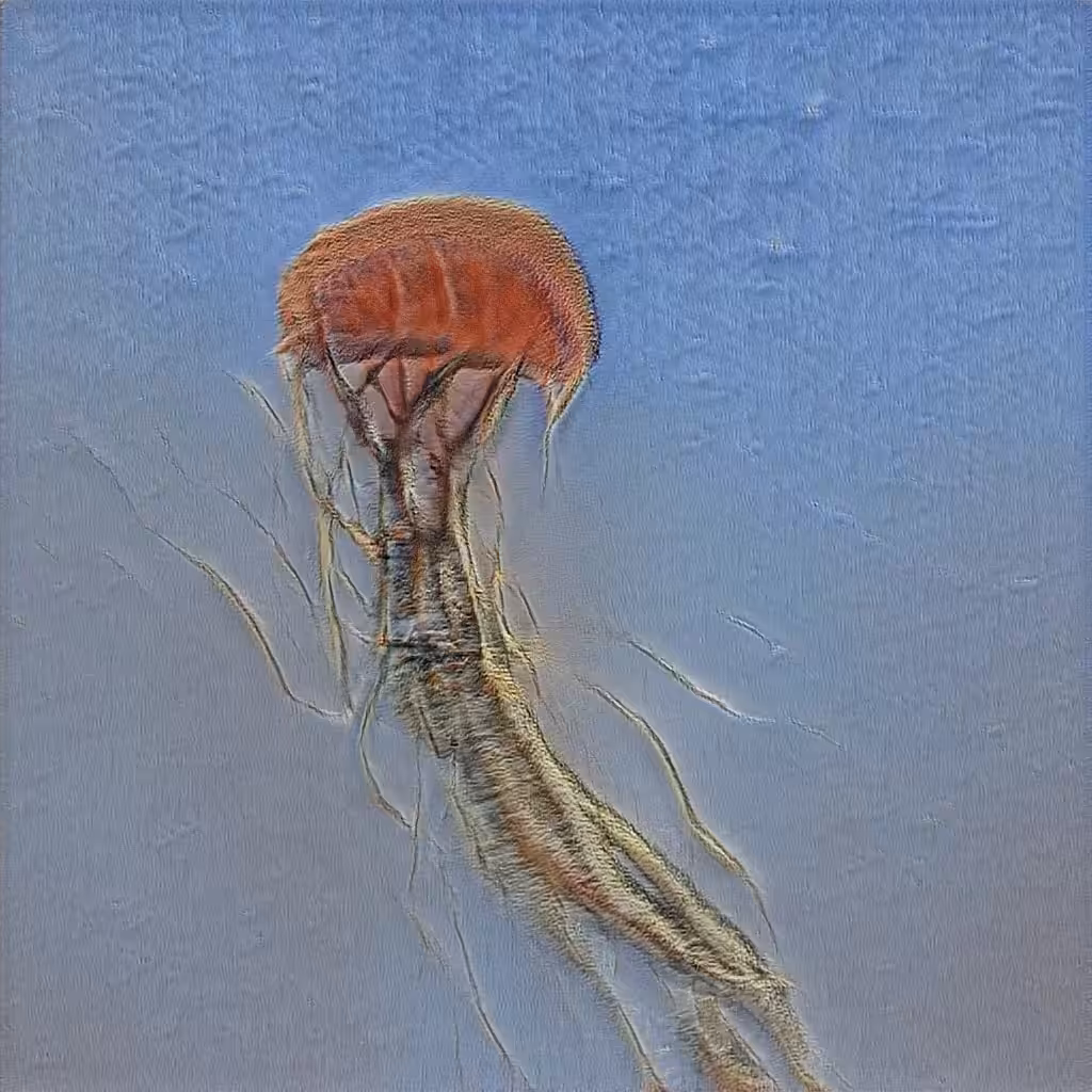 AI imagined impressionistic jellyfish flow painting #2