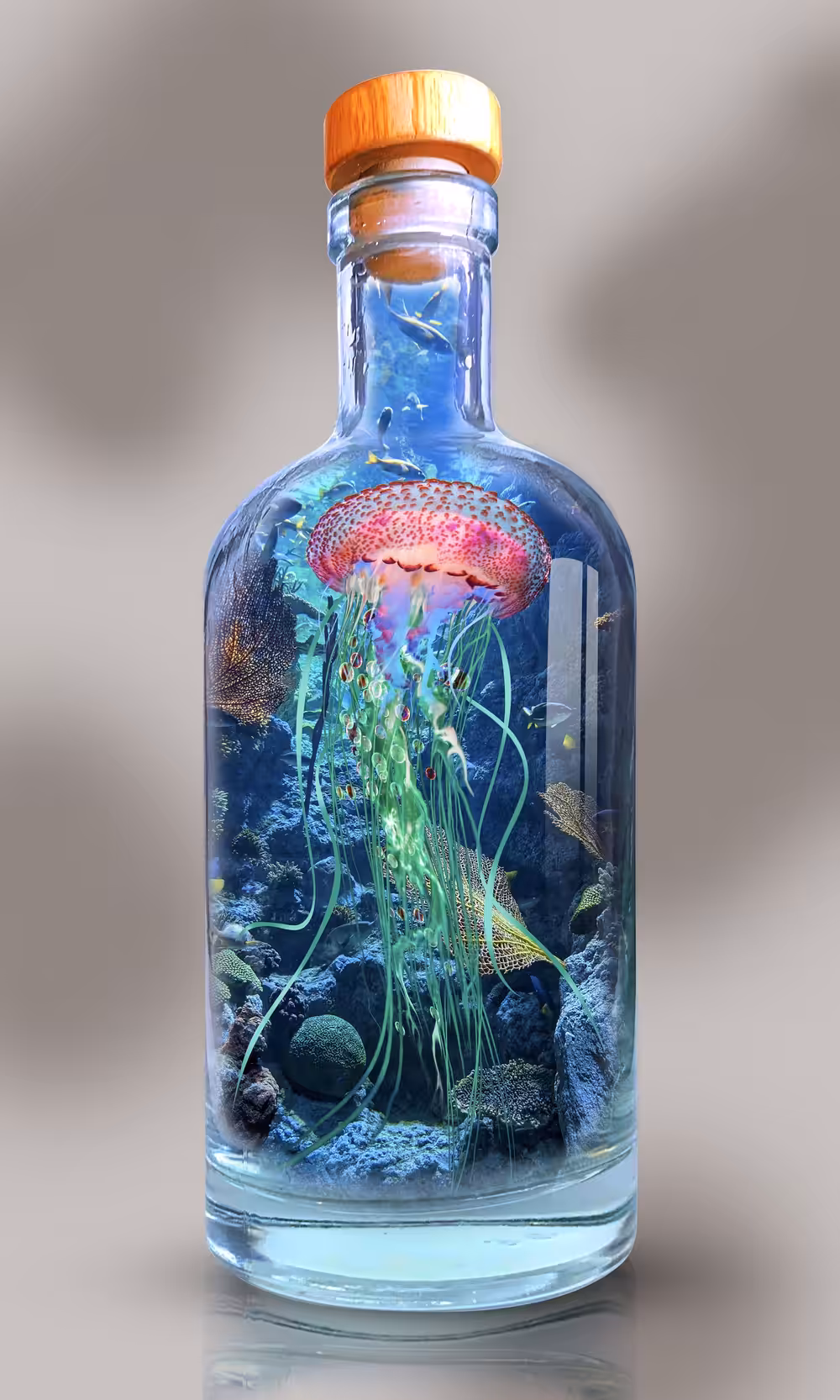 Electric Jellyfish World in a Bottle