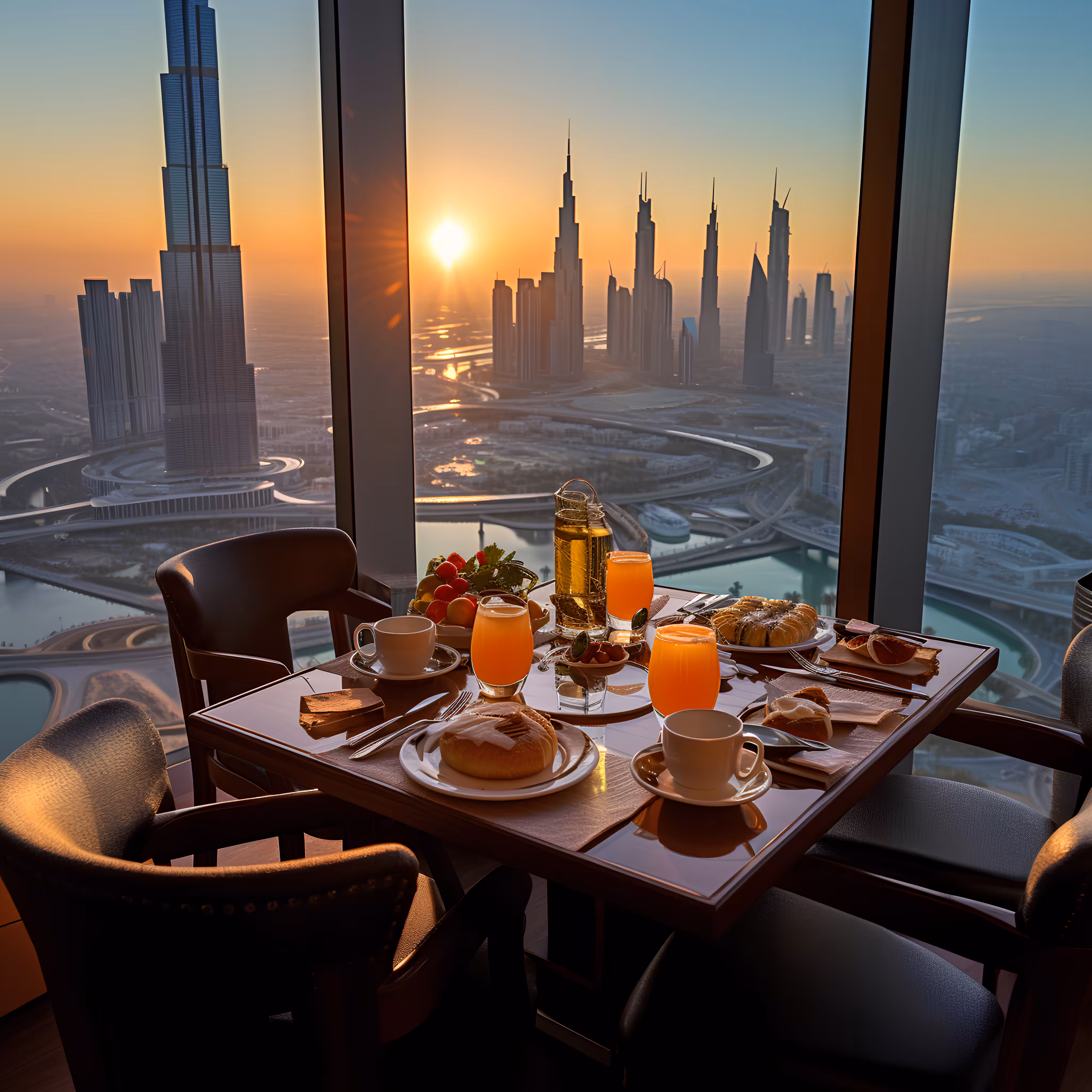Breakfast over Dubai
