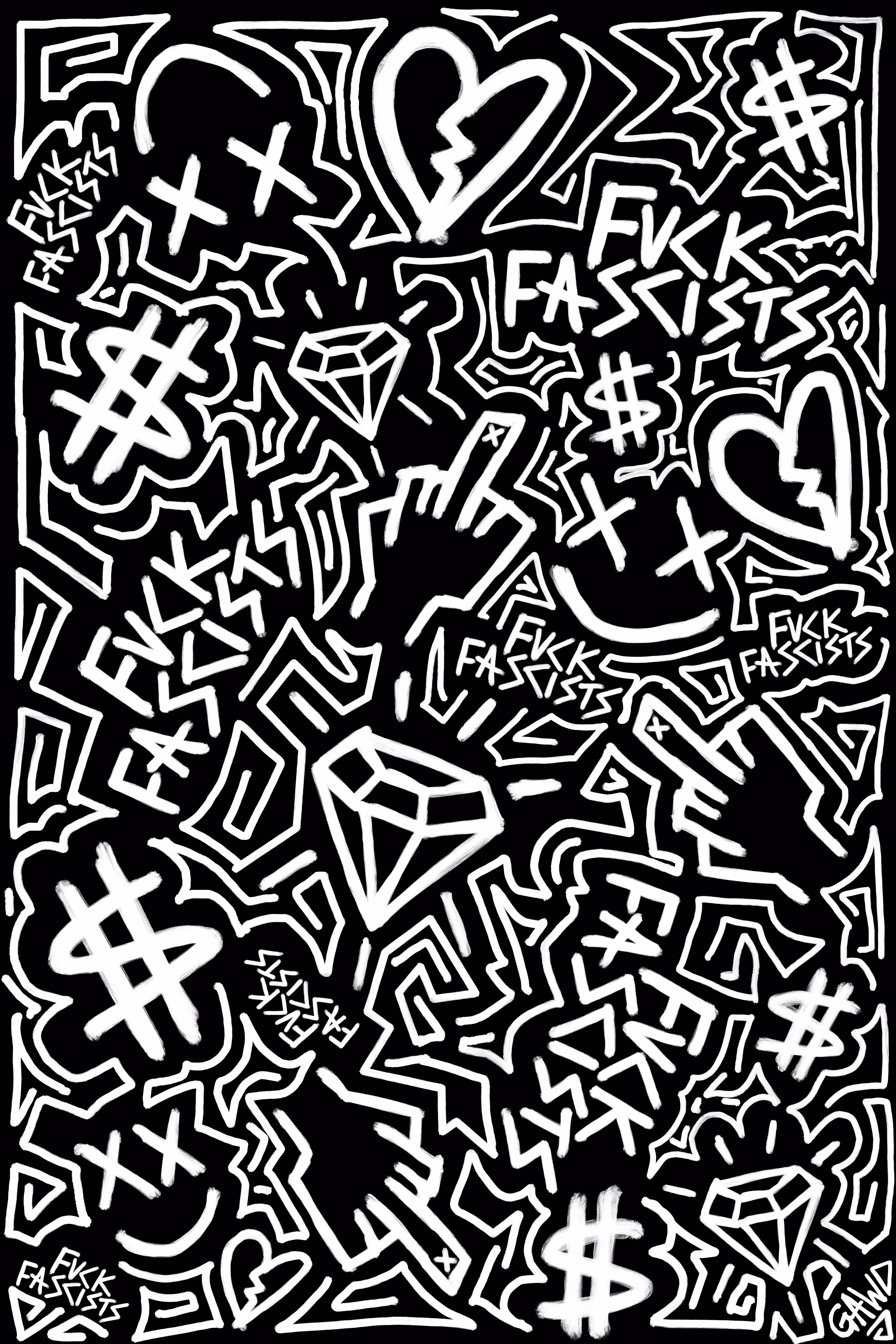 FVCK FASCISTS, ALL OVER DOODLE (0296)