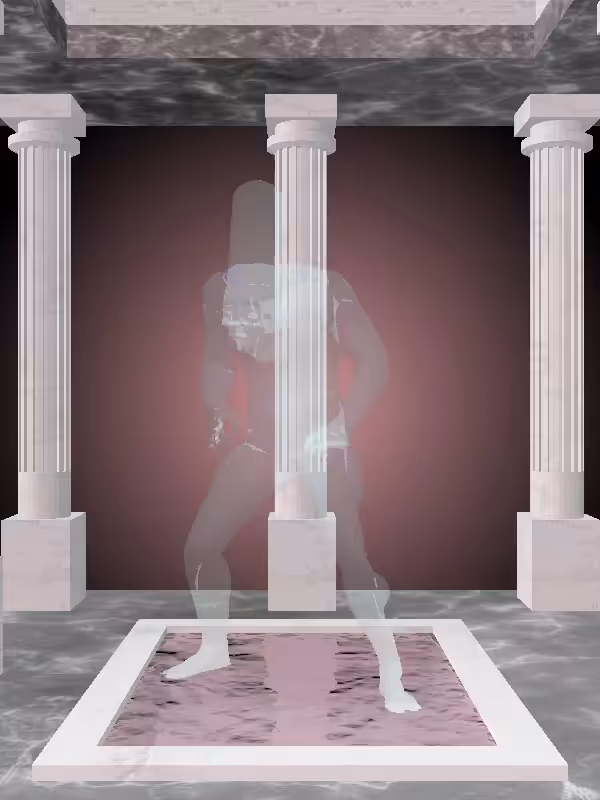 HeavenComputer: The Fading Kicking Light Blue Man #4661
