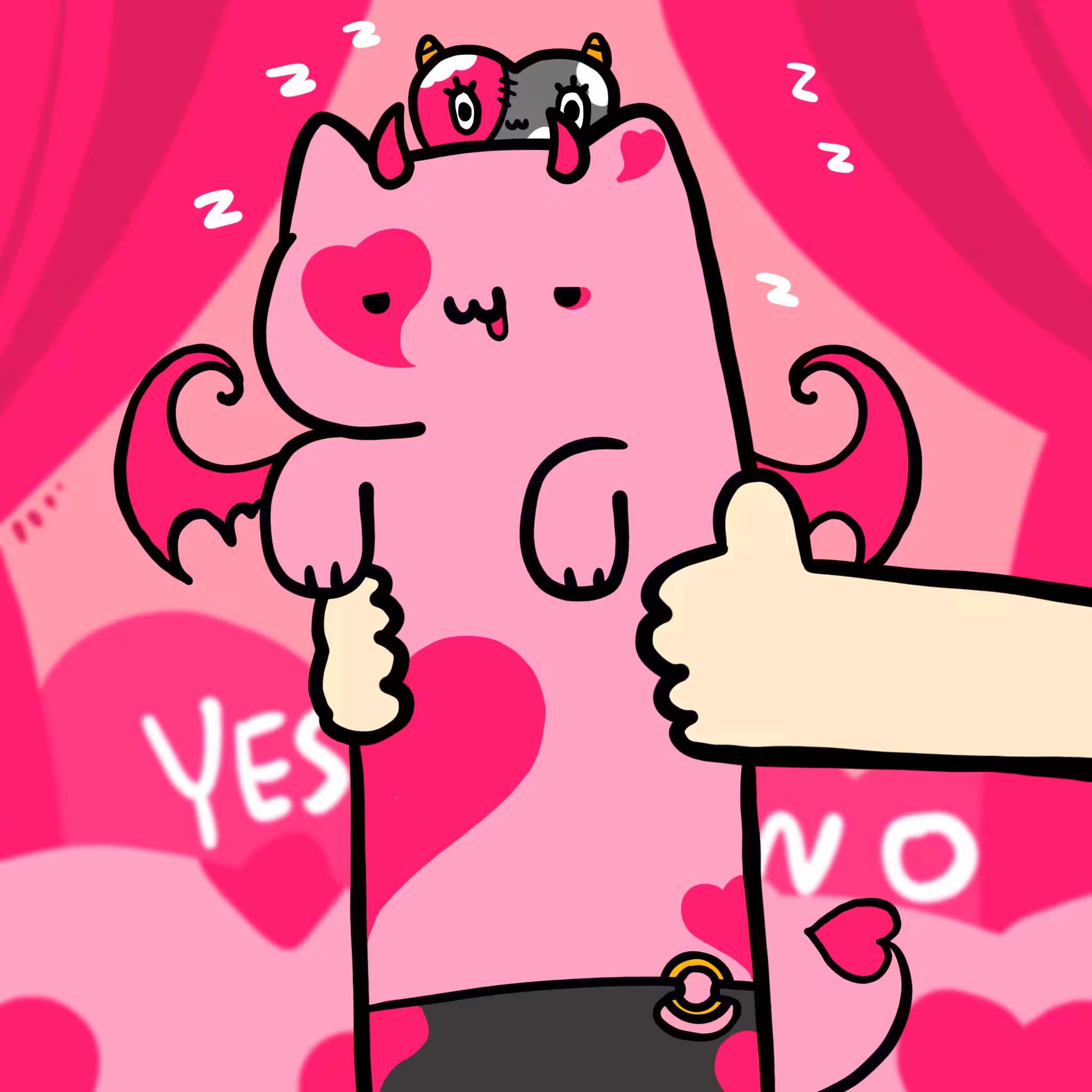 Long long sleepy charming cat #G004