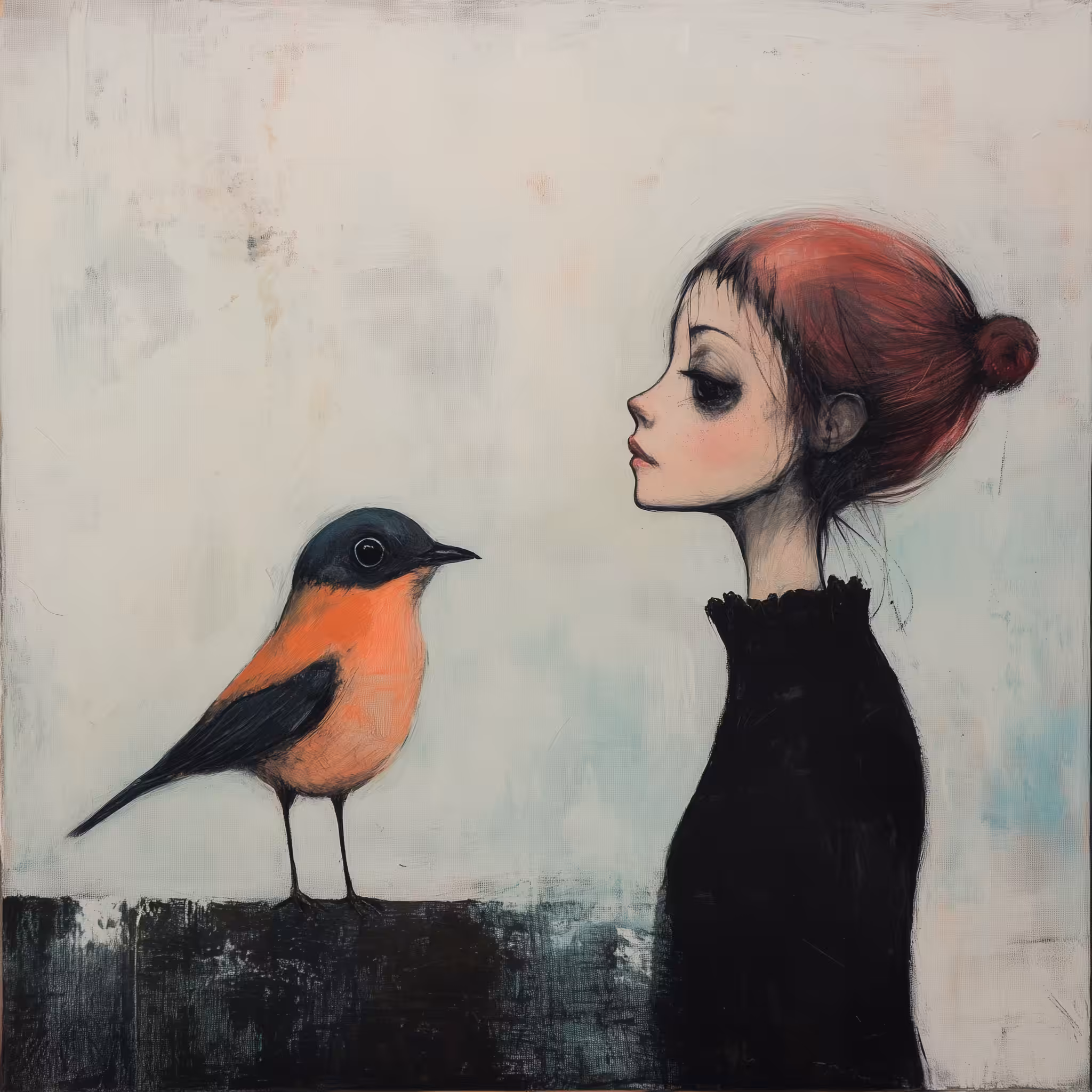 A bird and a girl 