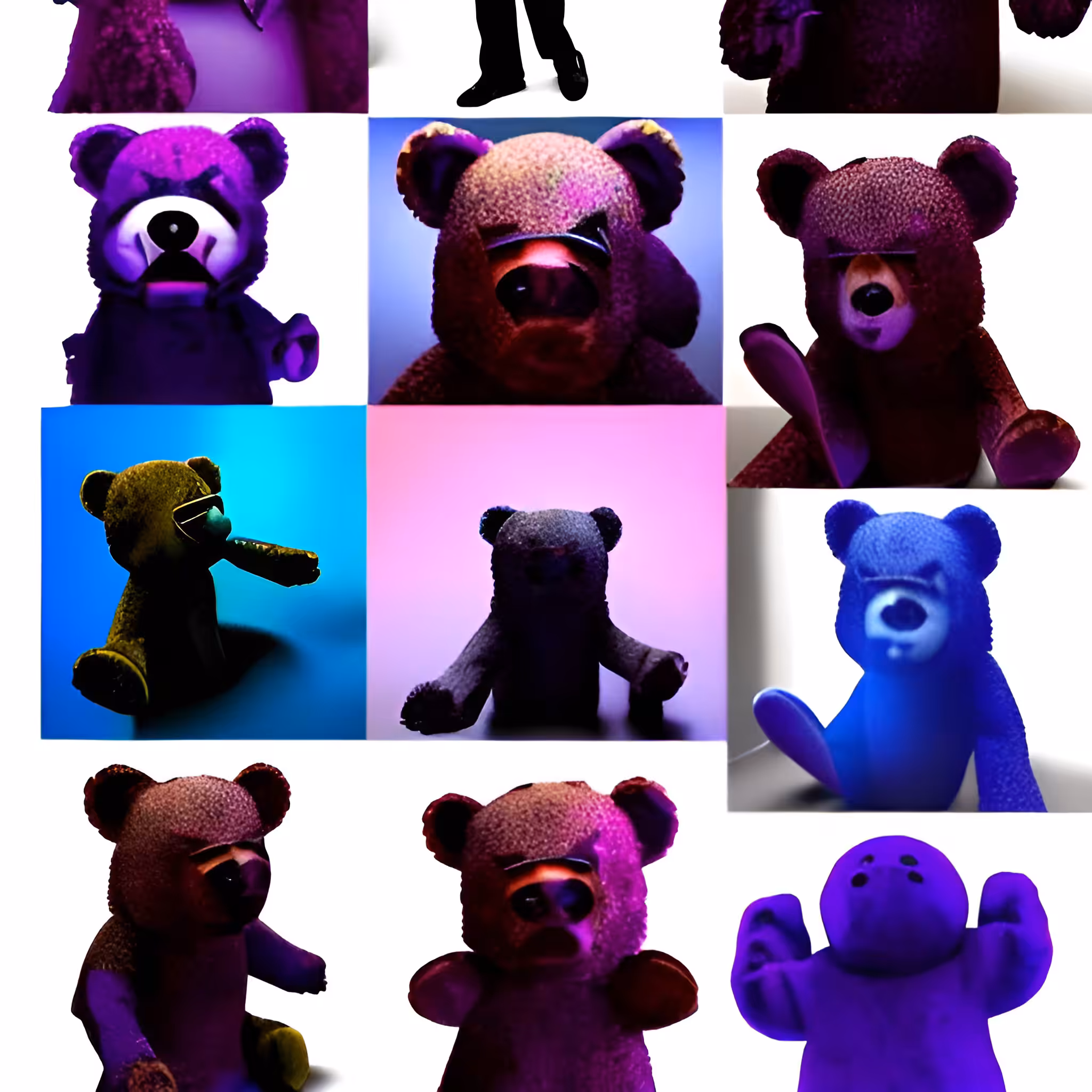Neon Art: Evil Teddy Bear Zoom Call