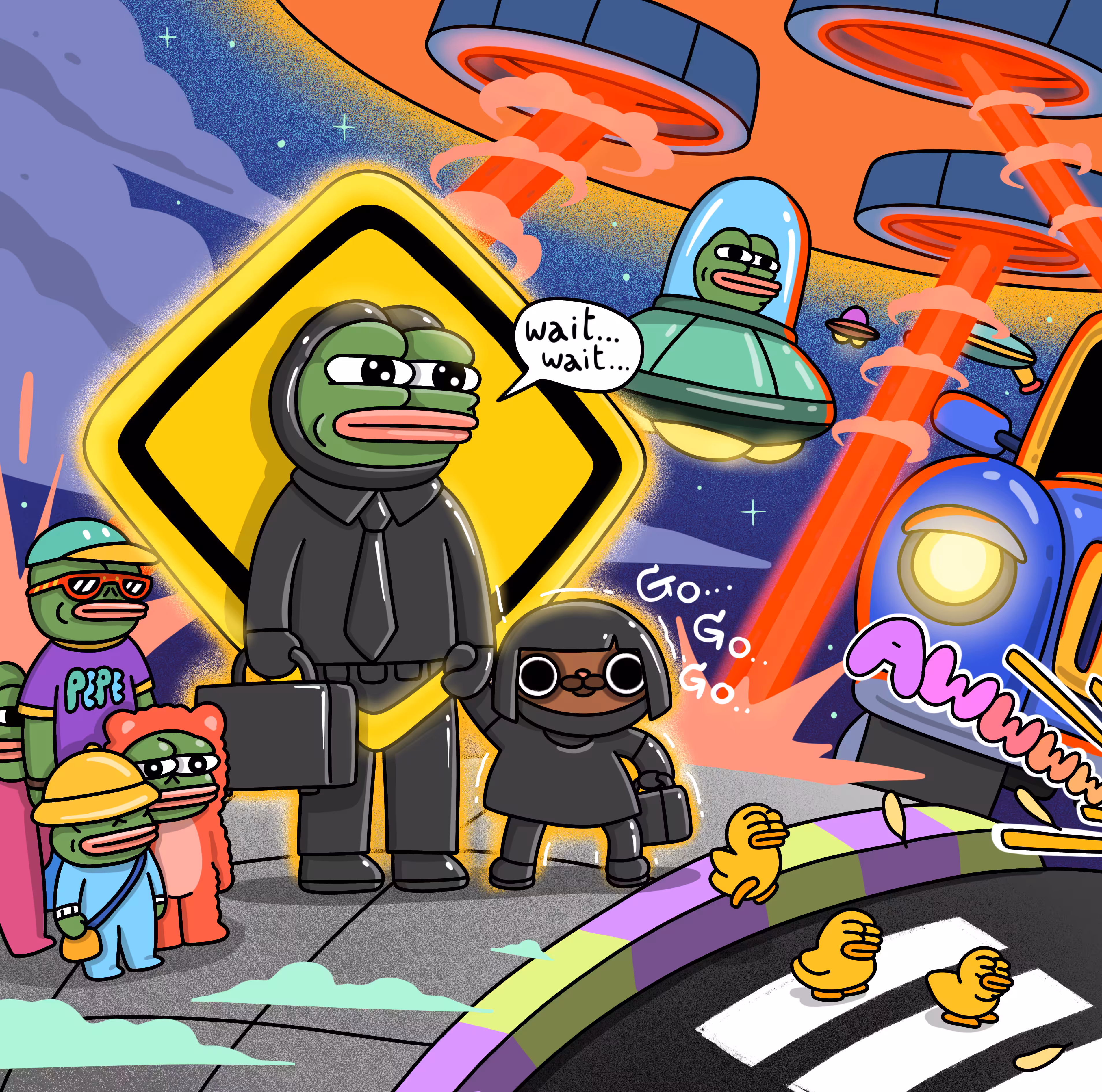 Pepe : wait... wait... (school zone)