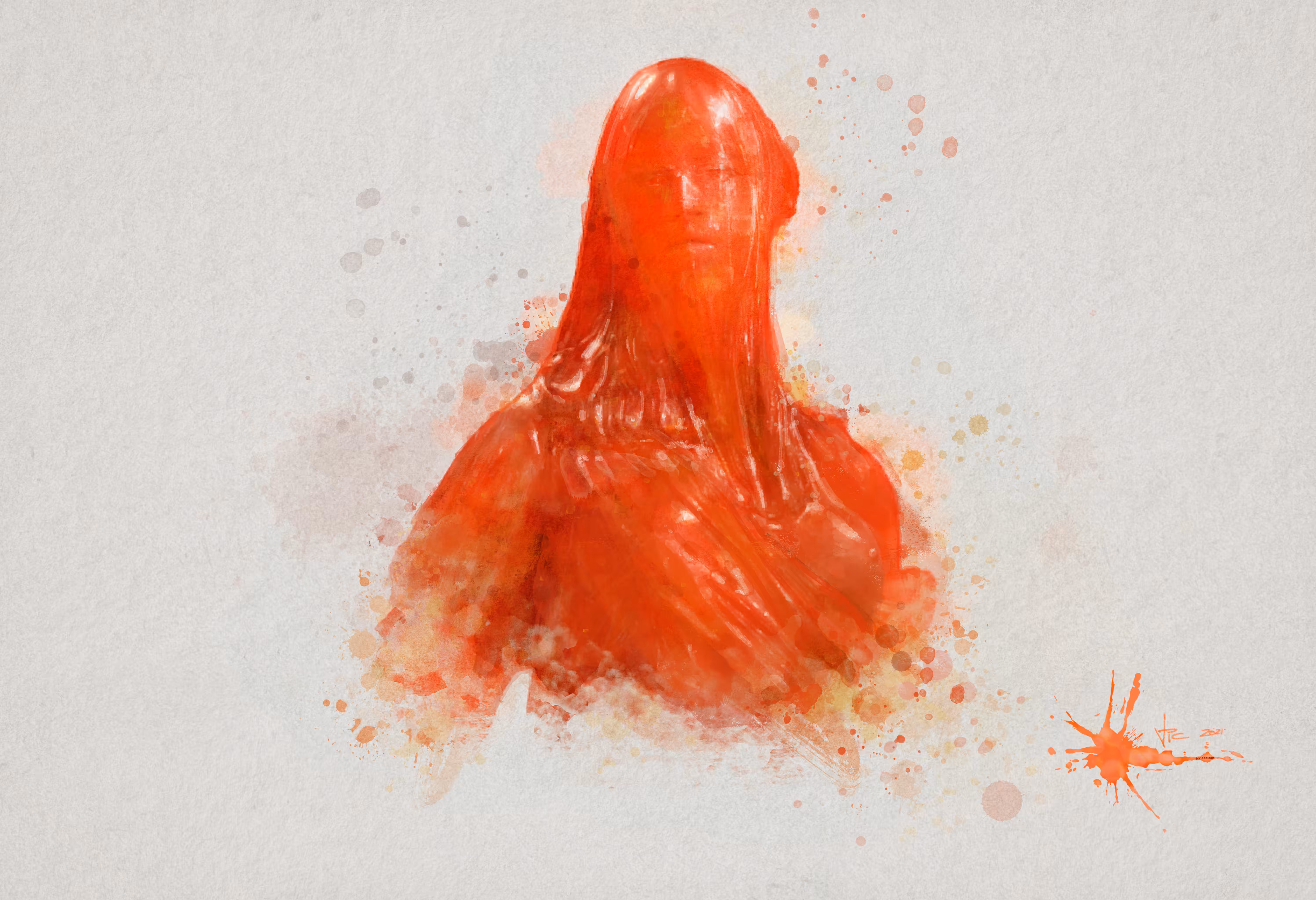 Lady Veiled in Blood Painting #3- Digital Oil & Watercolor by @VicDeLeon
