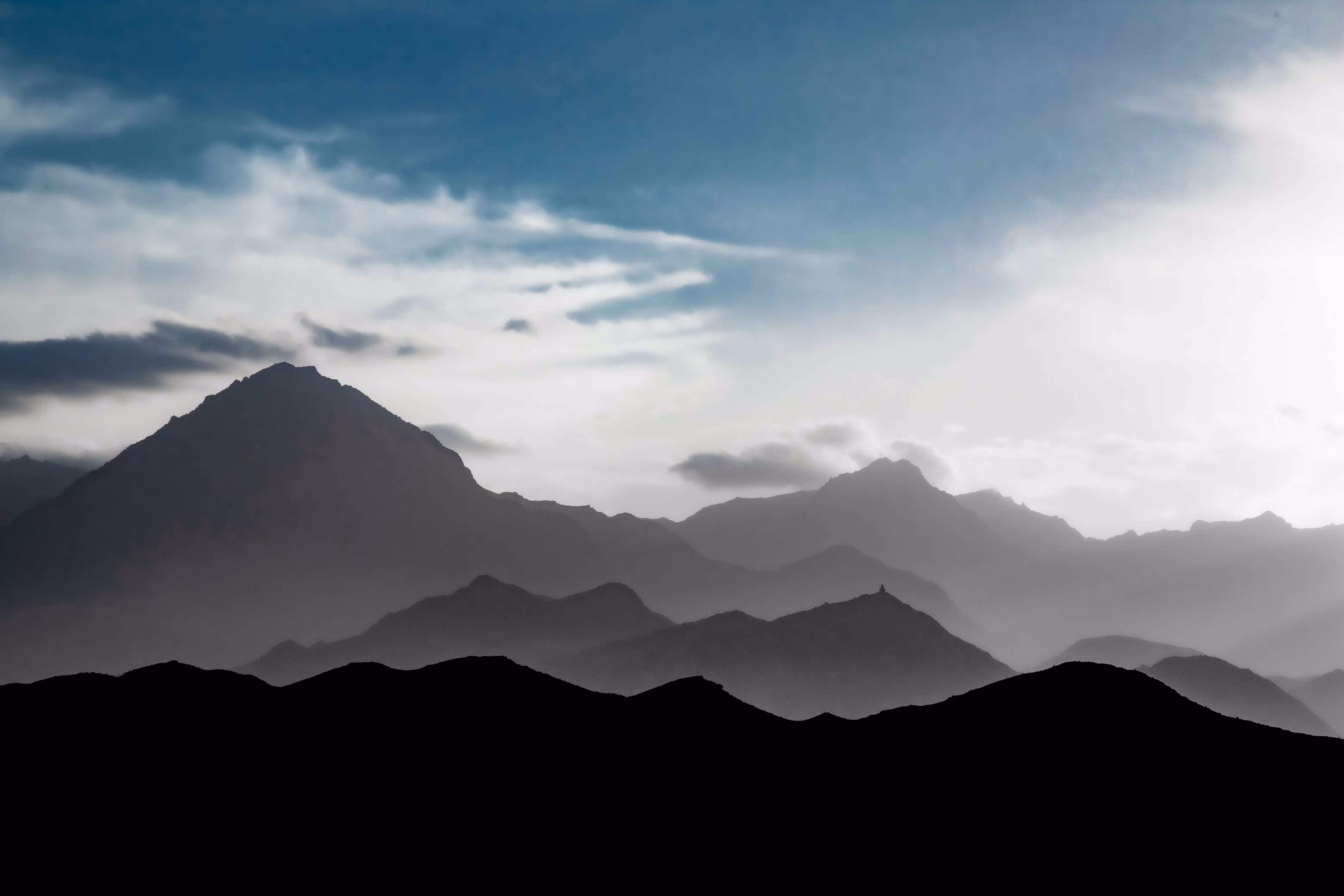 On top of mountains