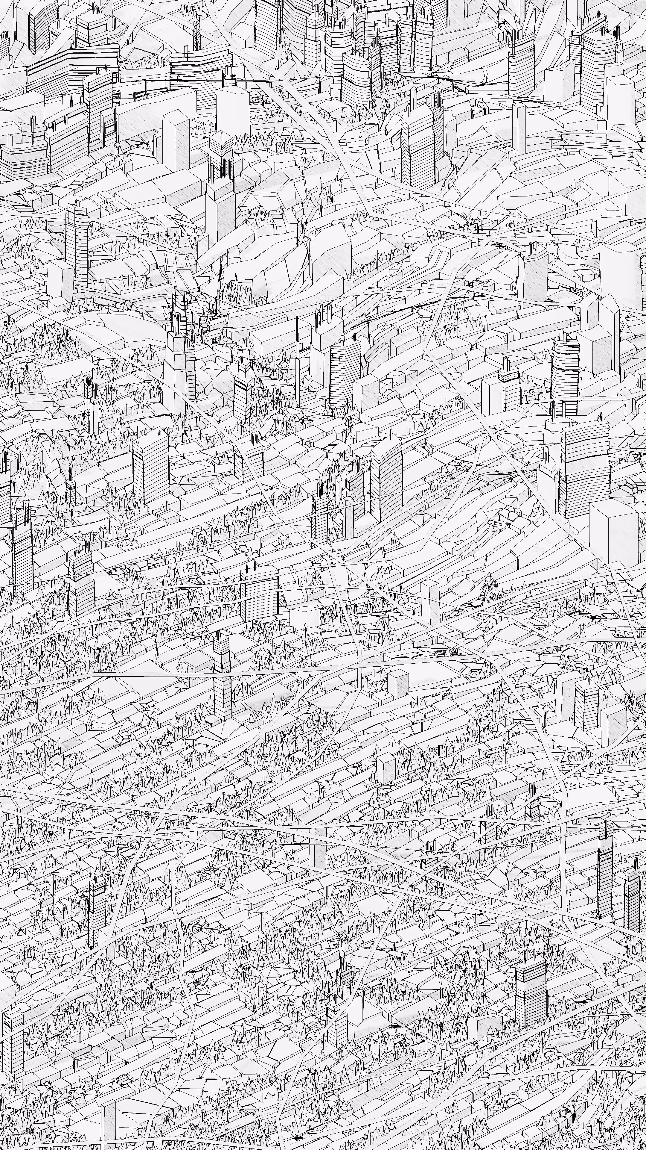 Algorithmic landscape sketch