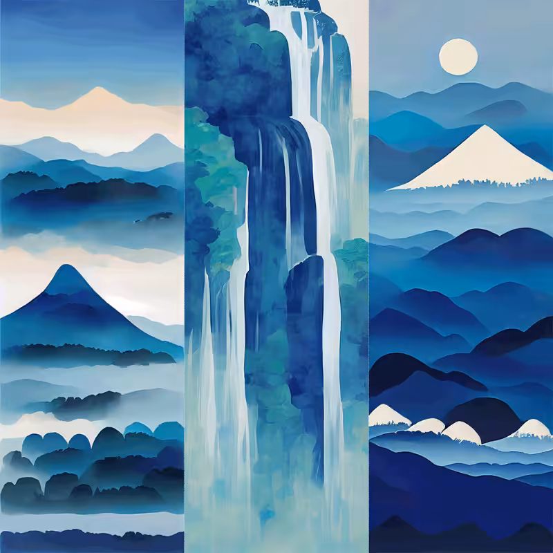 AI Japanese Waterfall #8