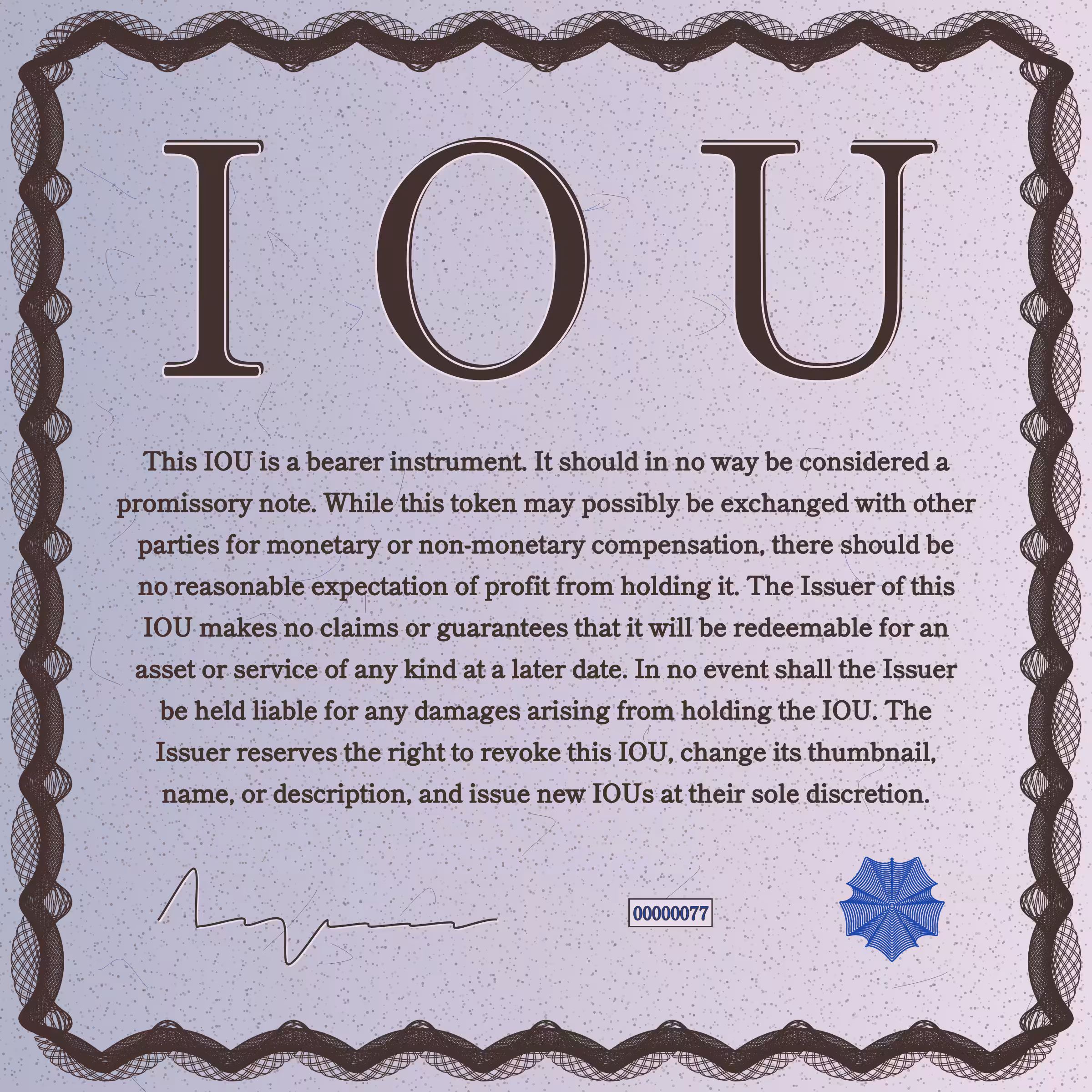 IOU #77
