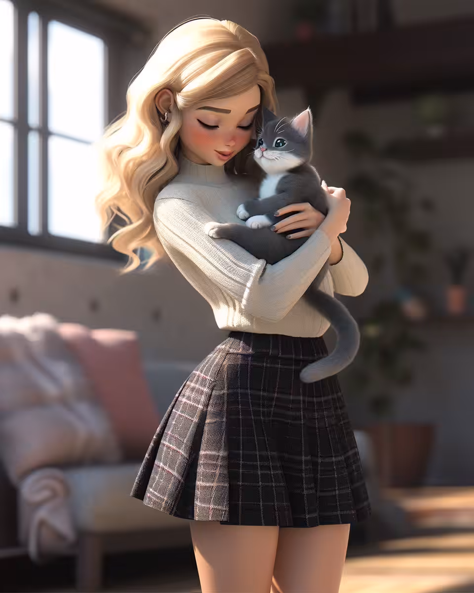 Daria and her kitten